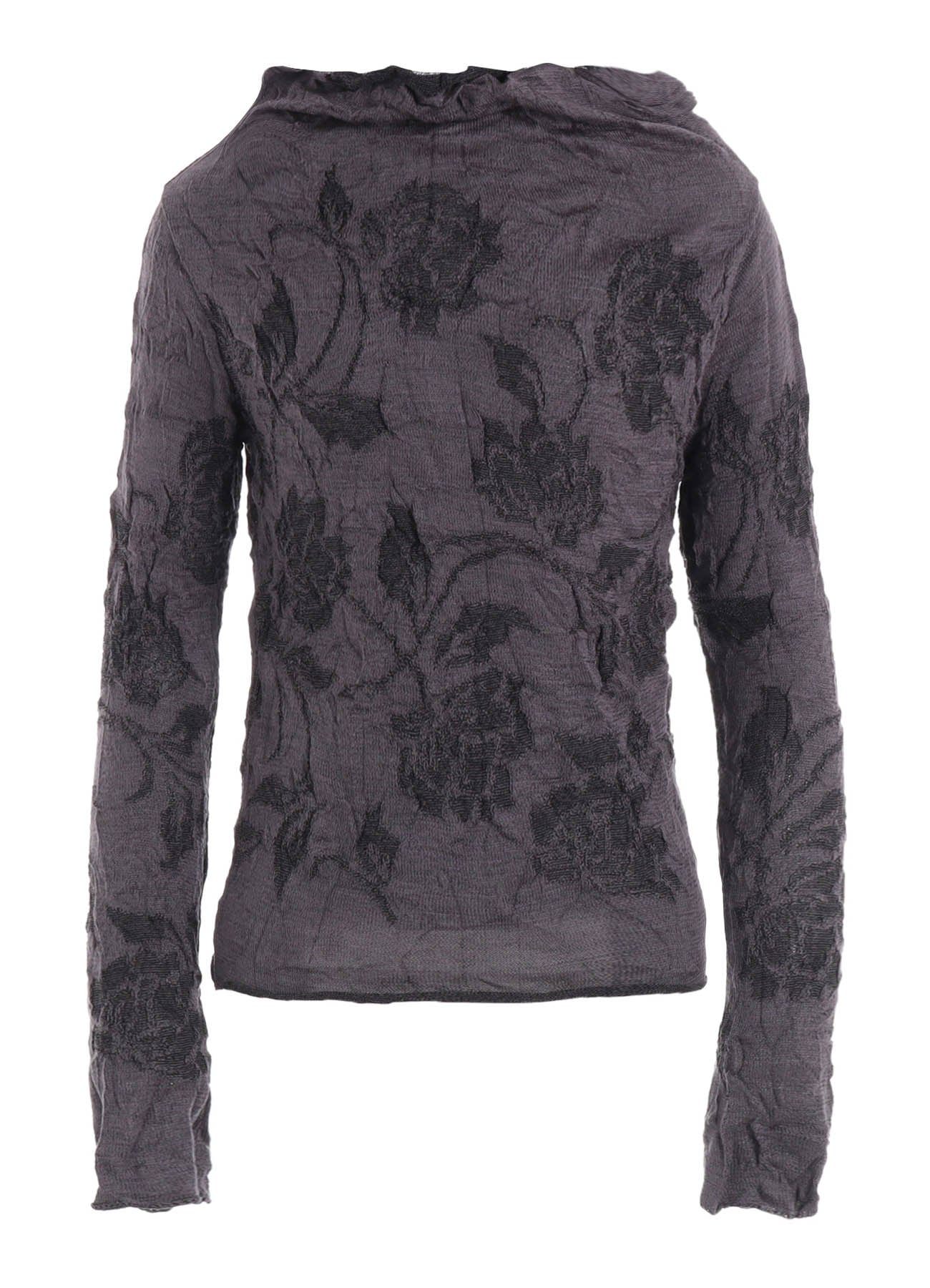 BIG FLOWER WRINKLED KNIT PULLOVER