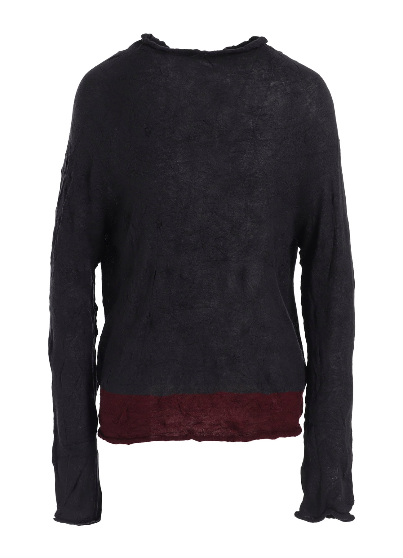 OFF NECK WRINKLED LONG SLEEVE PULLOVER