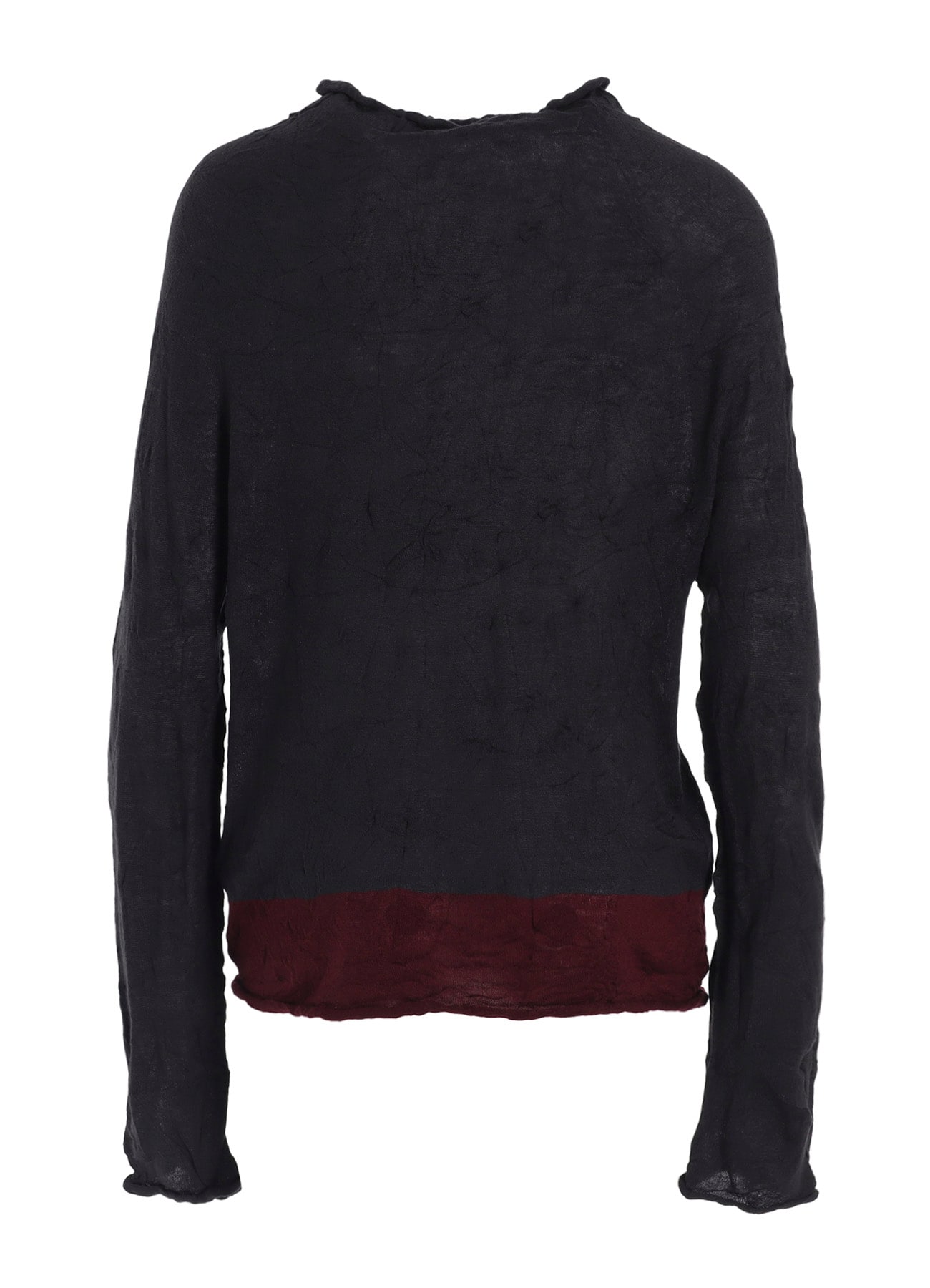 OFF NECK WRINKLED LONG SLEEVE PULLOVER