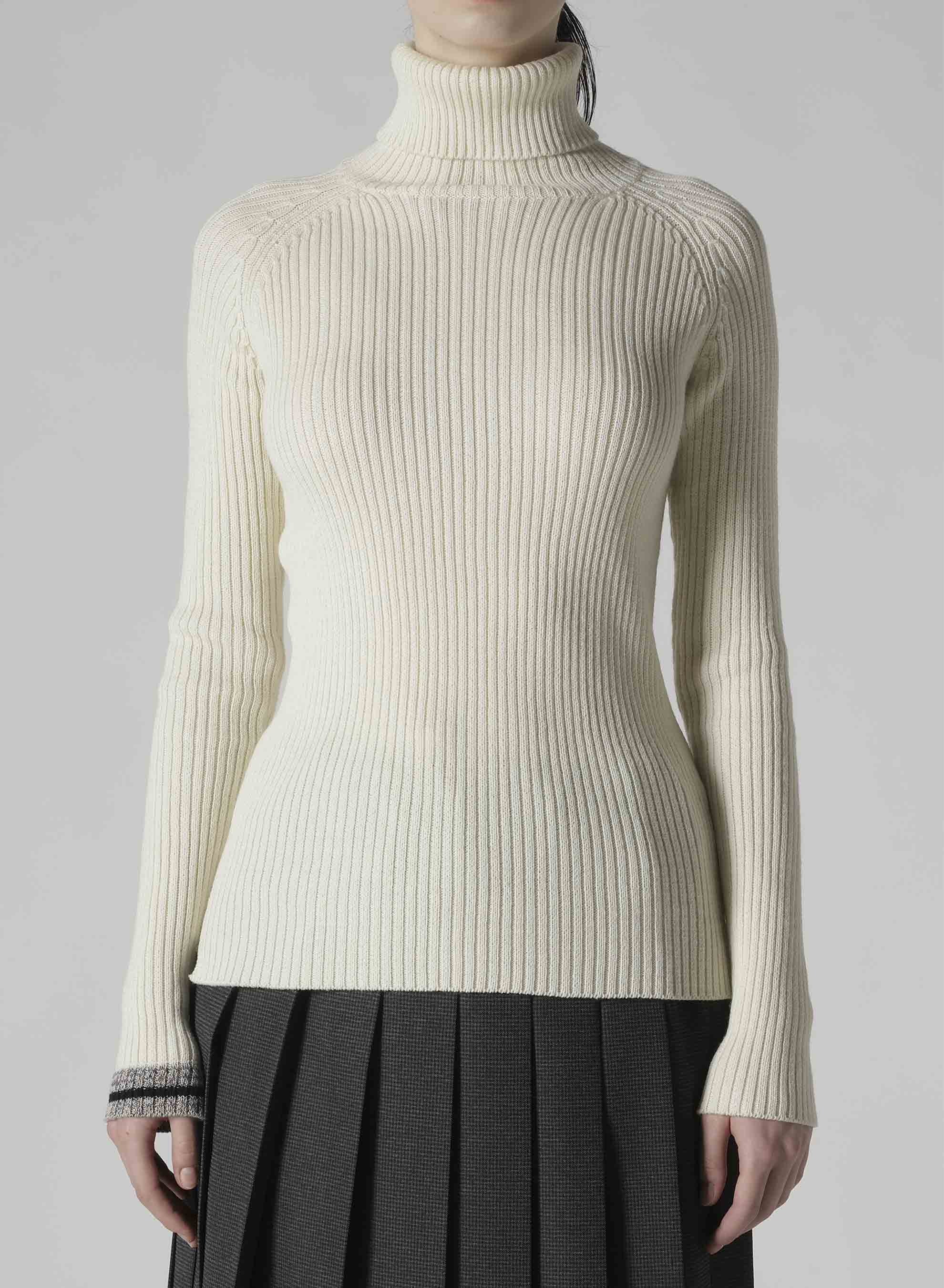 RIBBED HIGH NECK PULLOVER