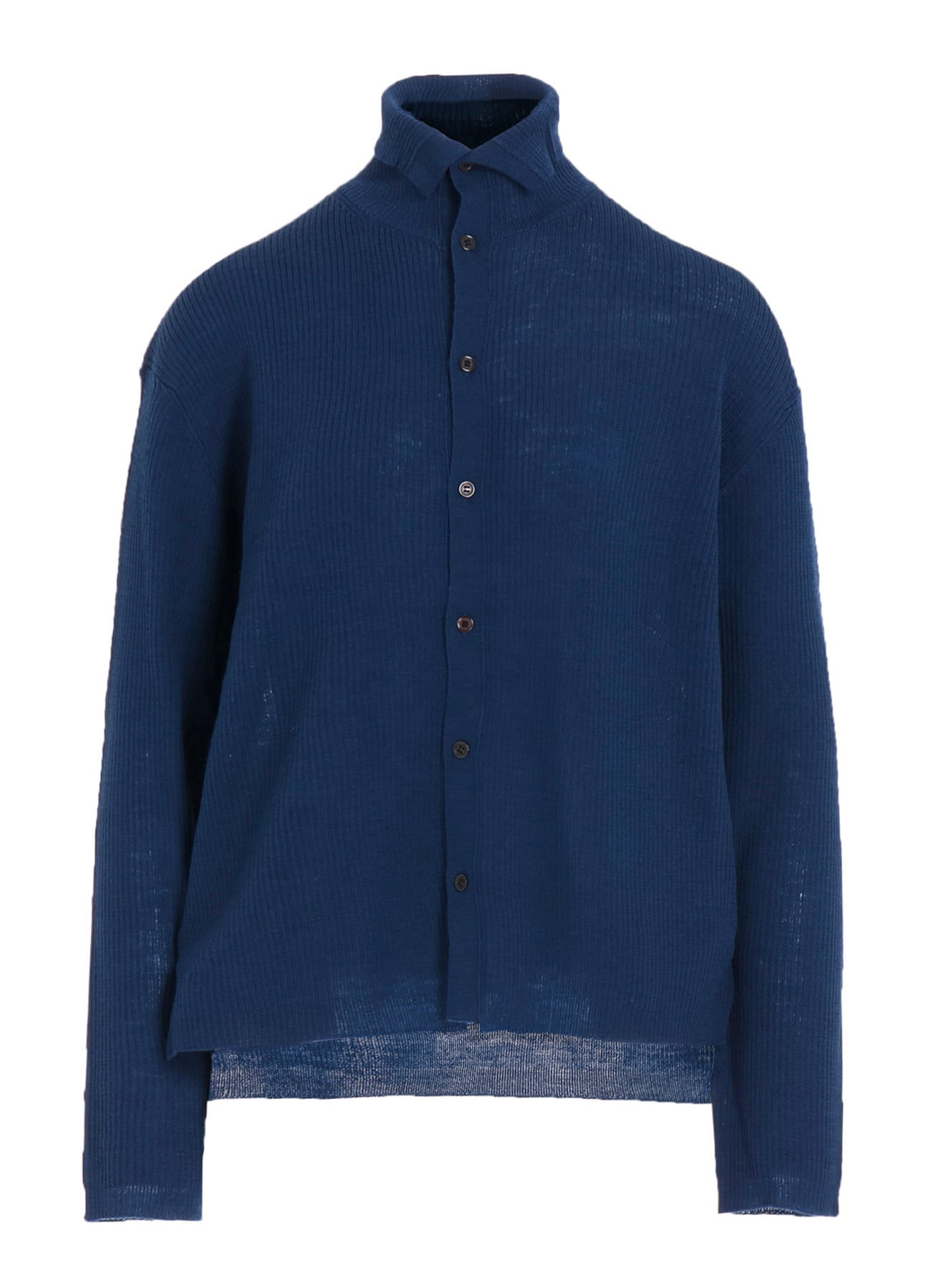 RIB HIGH NECK KNIT CARDIGAN