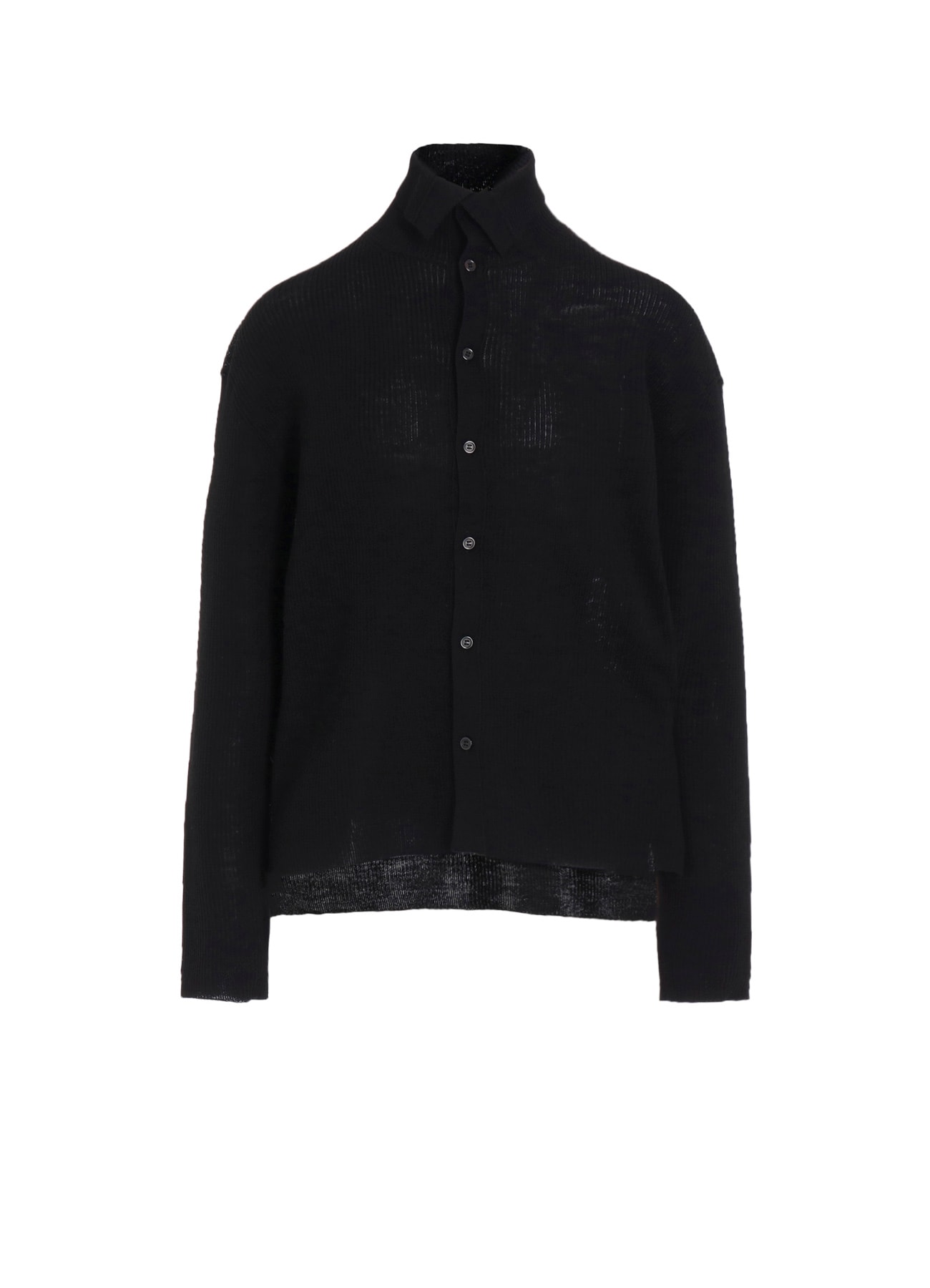 RIB HIGH NECK KNIT CARDIGAN