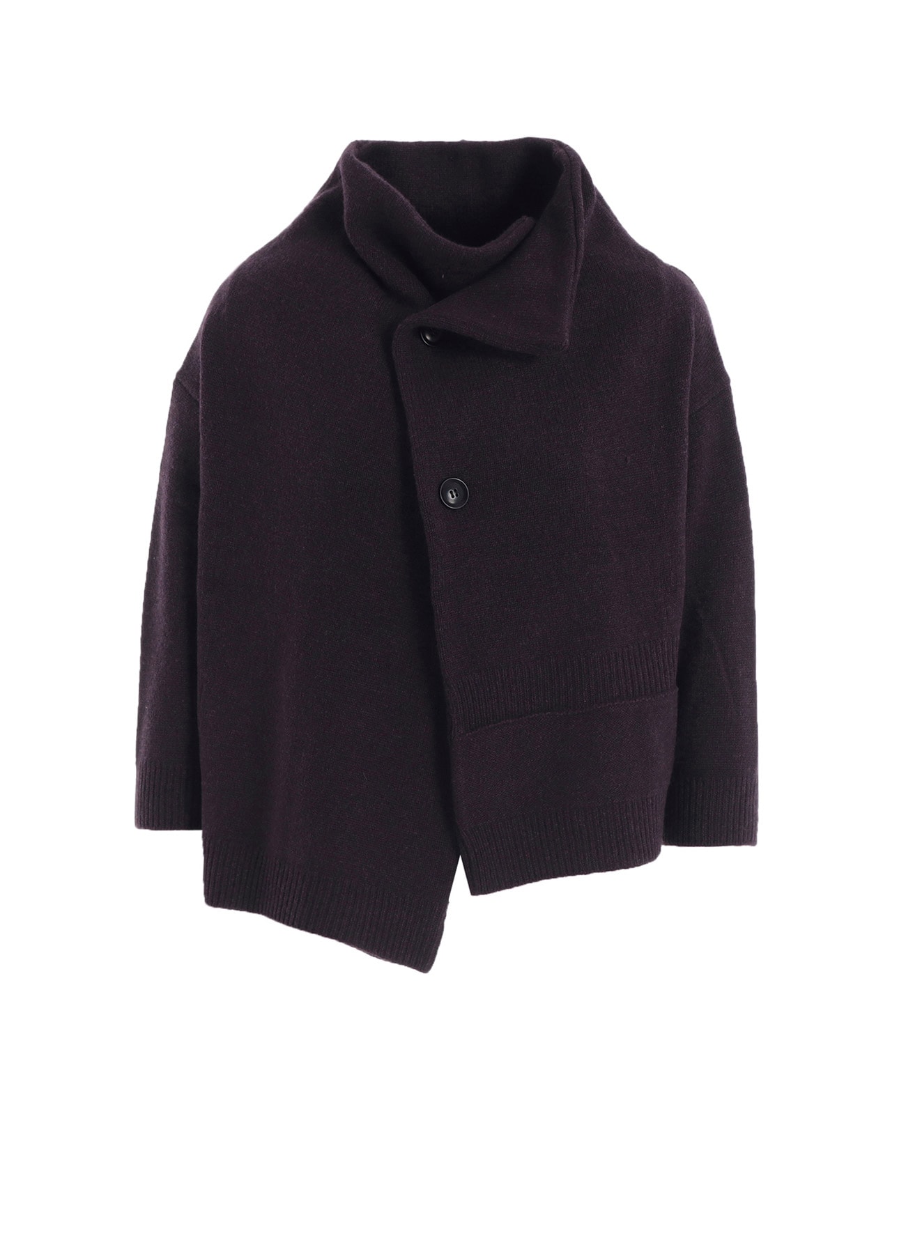 WOOL JERSEY SNAP BUTTON CARDIGAN