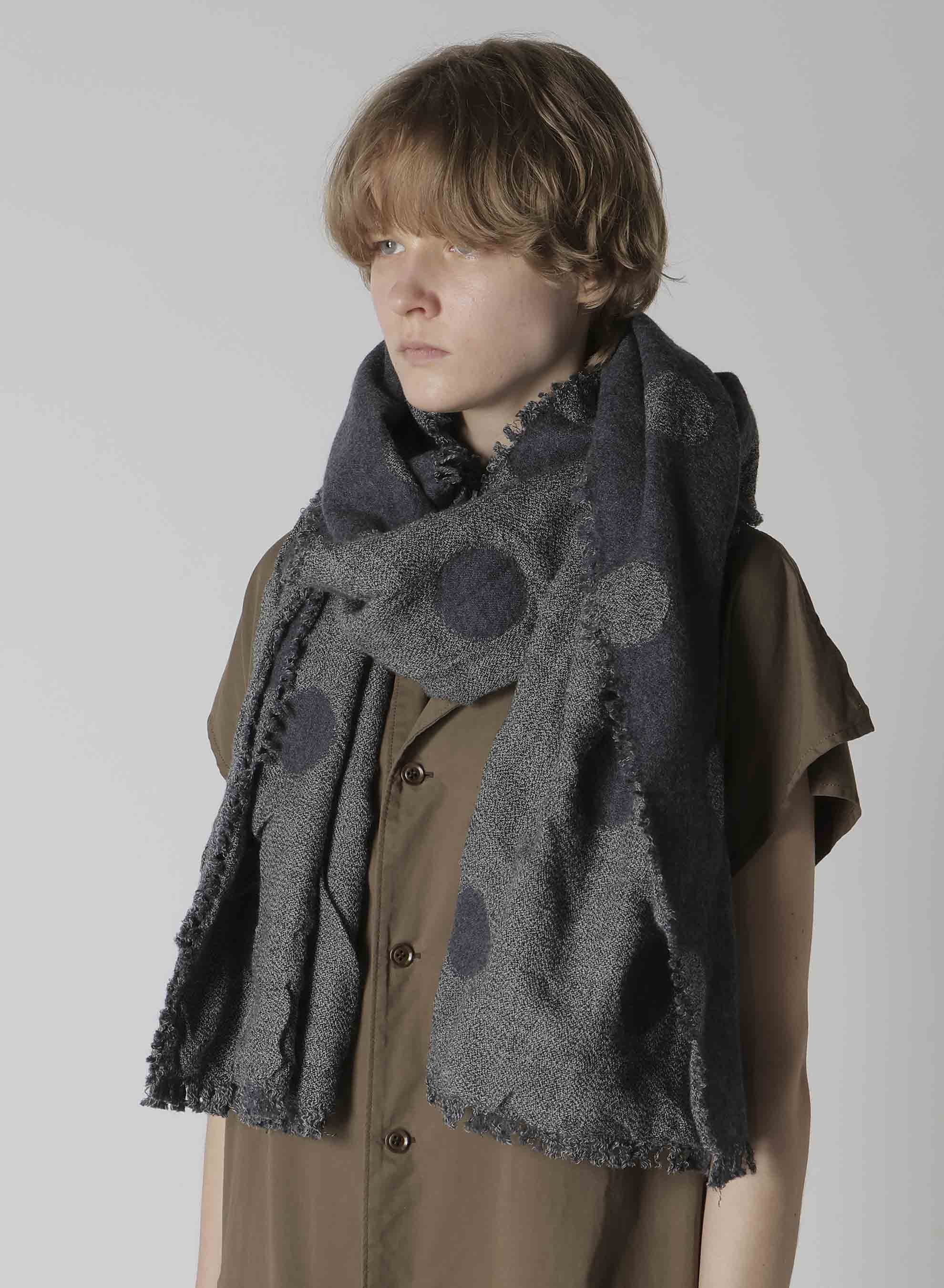 WOOL MILLING REVERSIBLE POLKA DOT SCARF