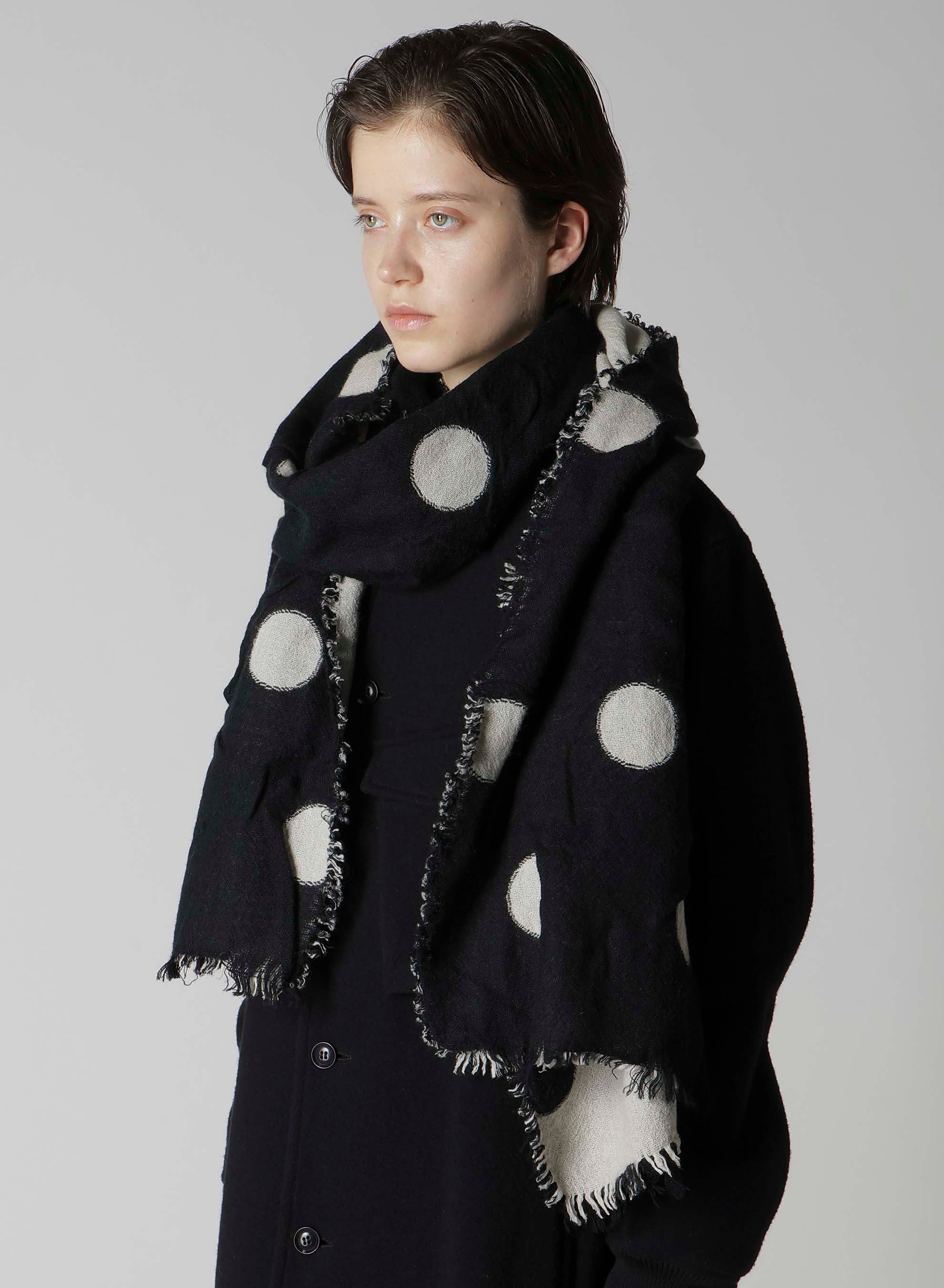 WOOL MILLING REVERSIBLE POLKA DOT SCARF