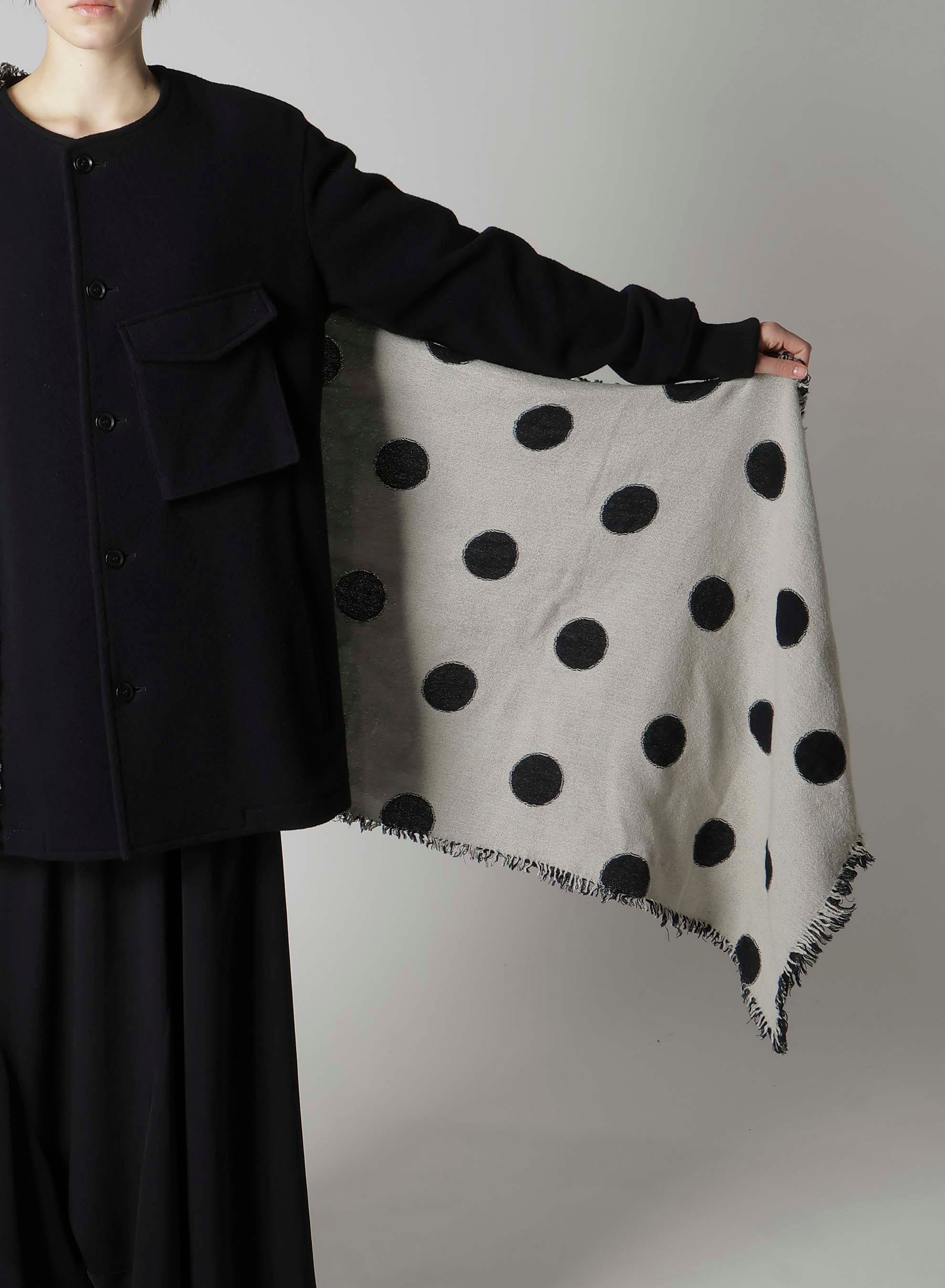 WOOL MILLING REVERSIBLE POLKA DOT SCARF
