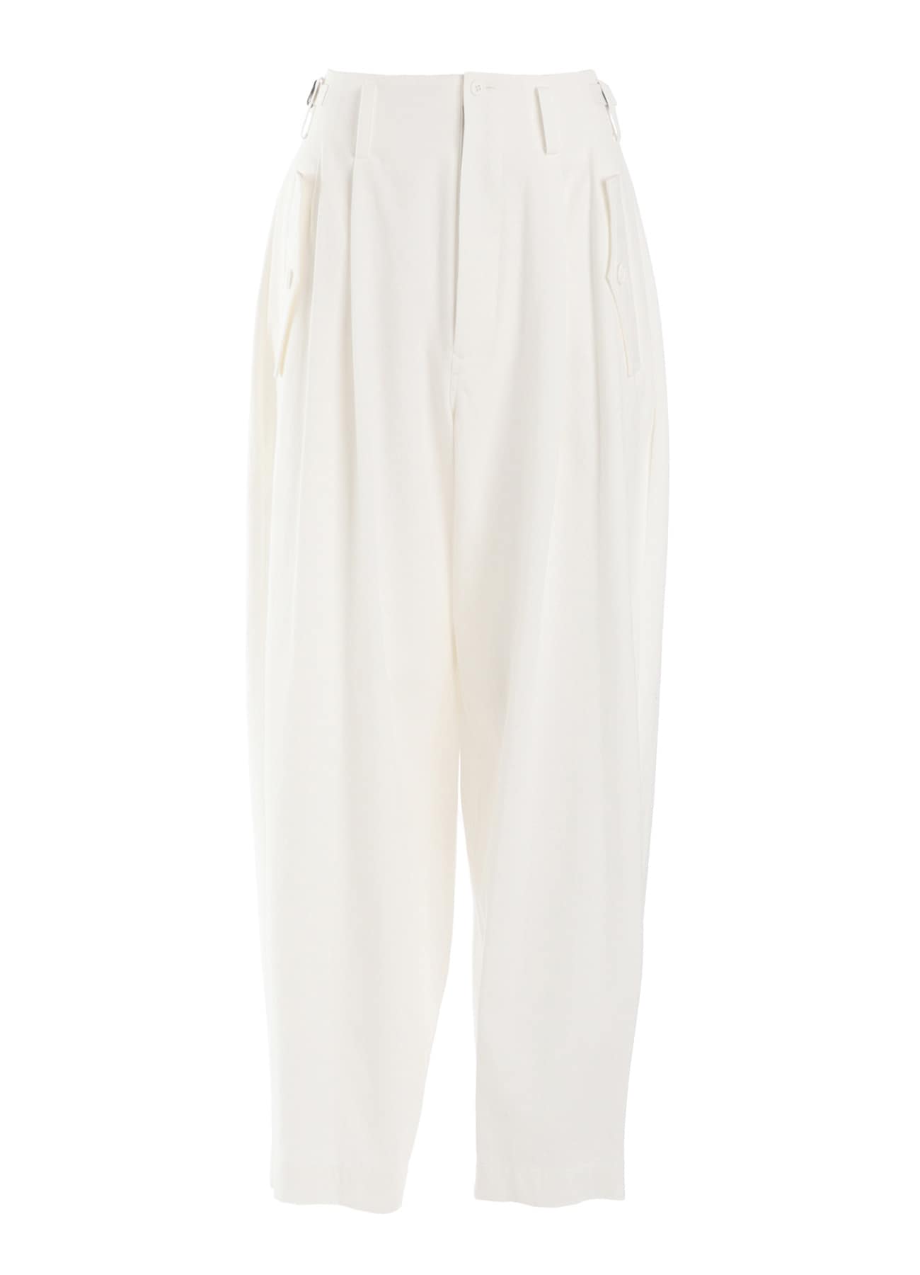 COTTON TWILL DOUBLE TUCK WIDE PANTS