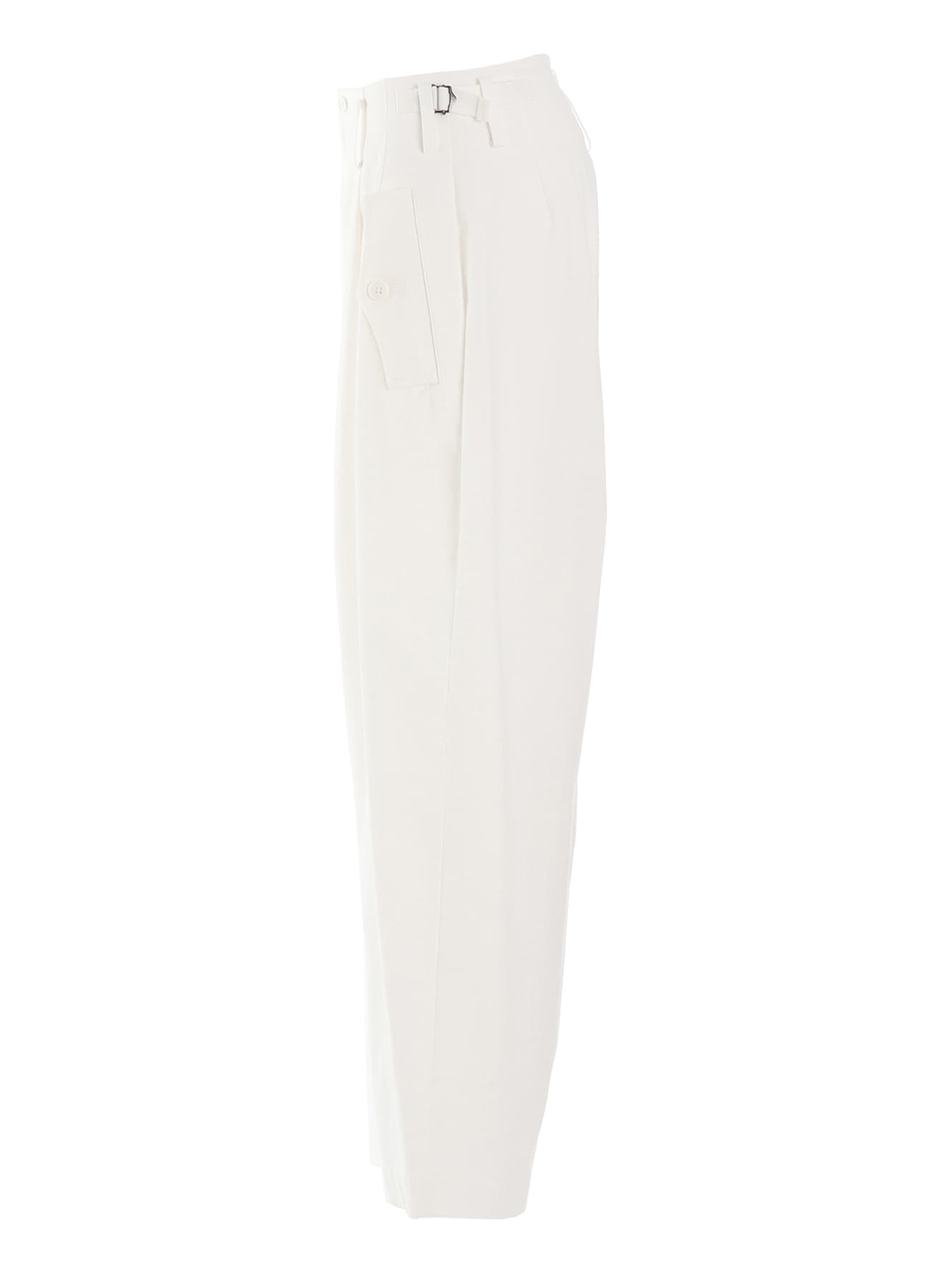 COTTON TWILL DOUBLE TUCK WIDE PANTS