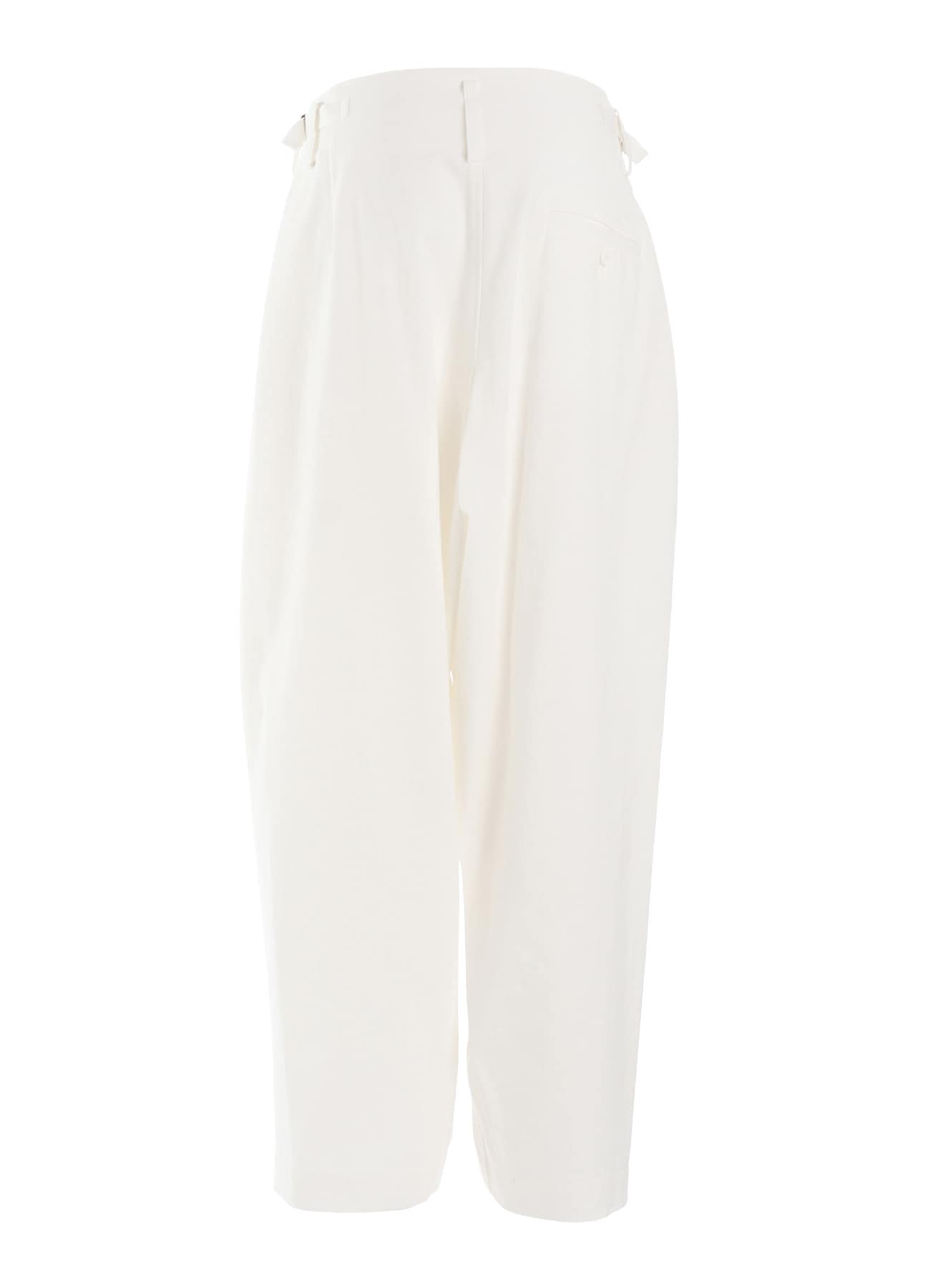 COTTON TWILL DOUBLE TUCK WIDE PANTS
