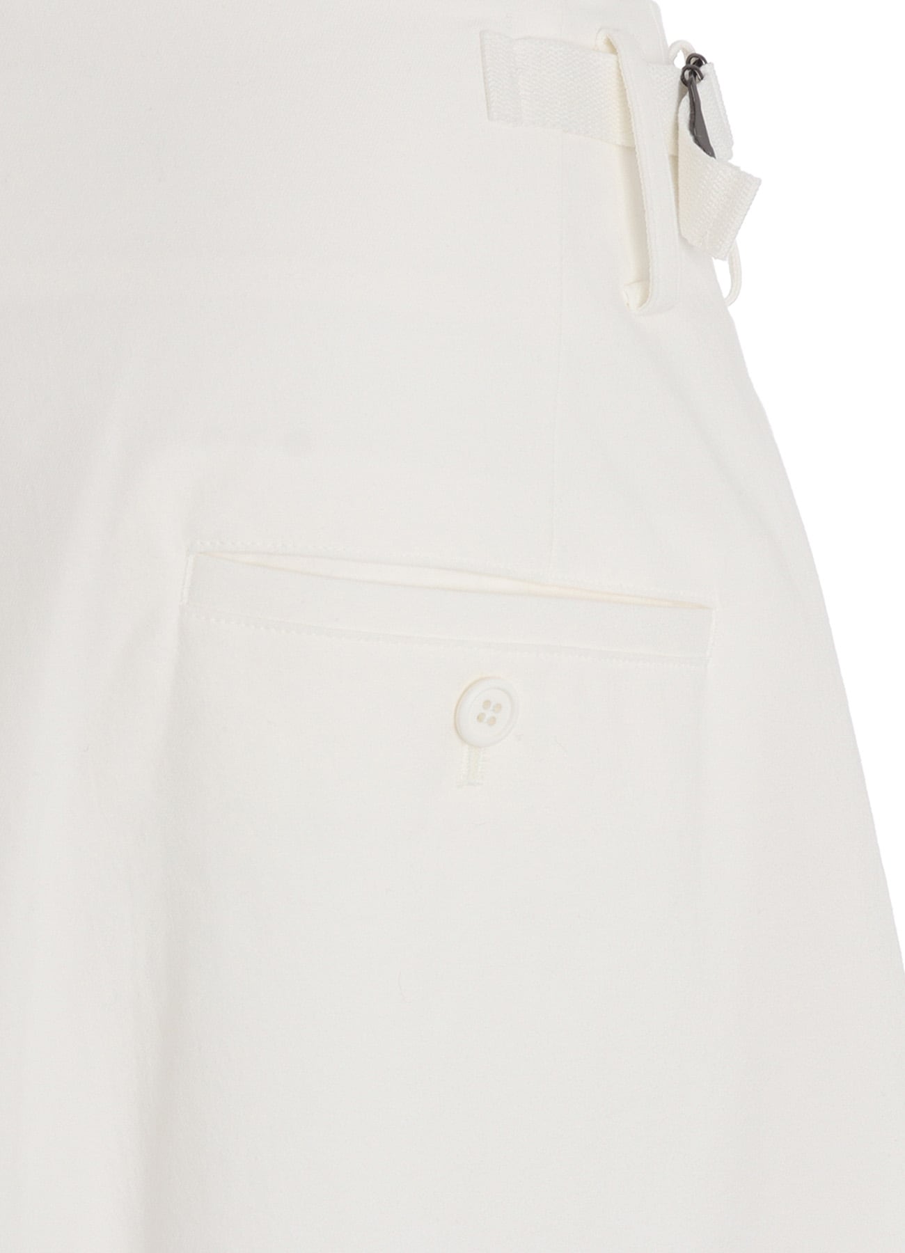 COTTON TWILL DOUBLE TUCK WIDE PANTS