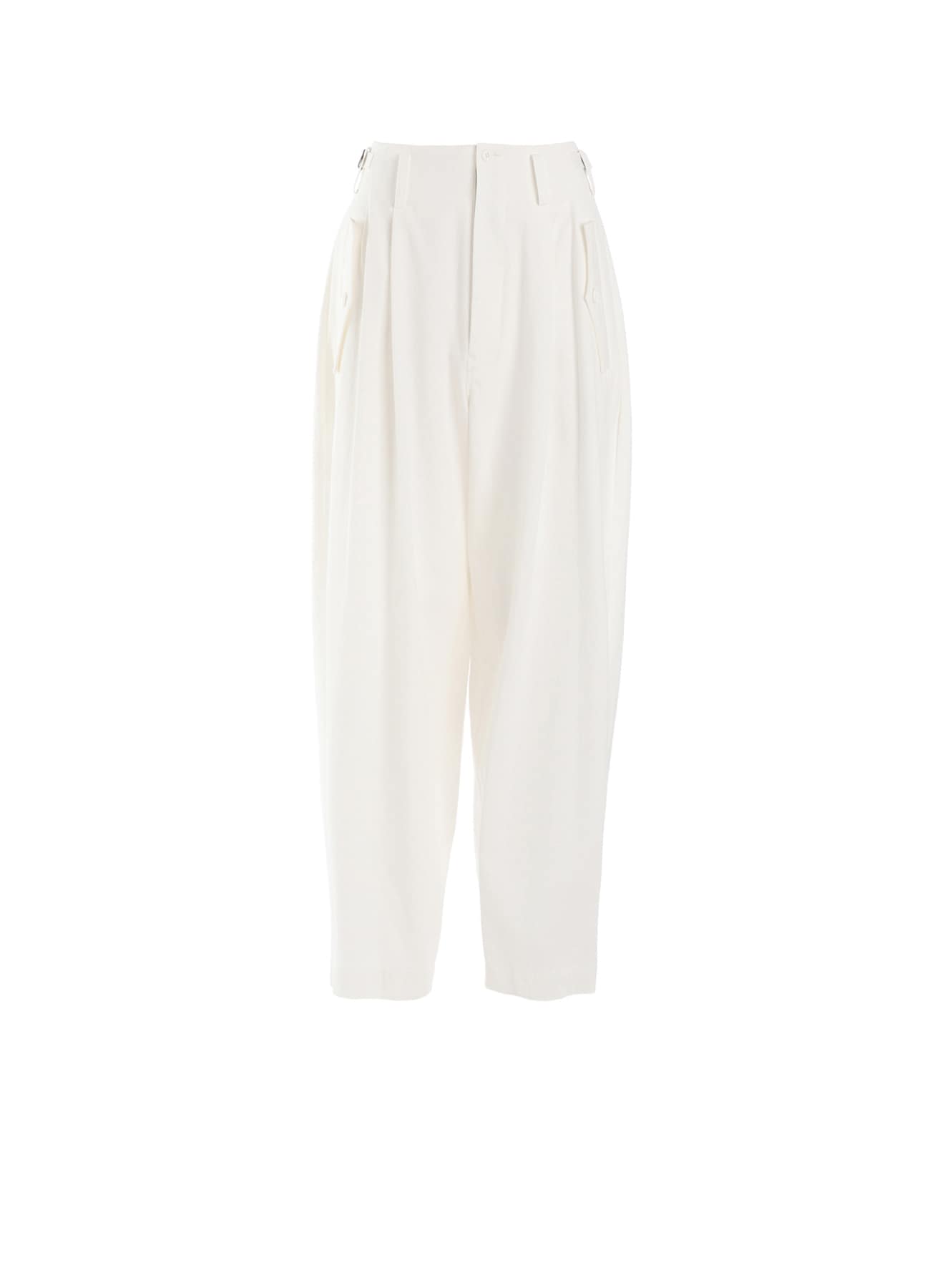 COTTON TWILL DOUBLE TUCK WIDE PANTS