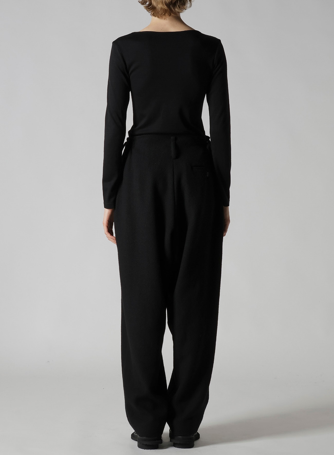 BIG HERRINGBONE DOUBLE TUCK WIDE PANTS