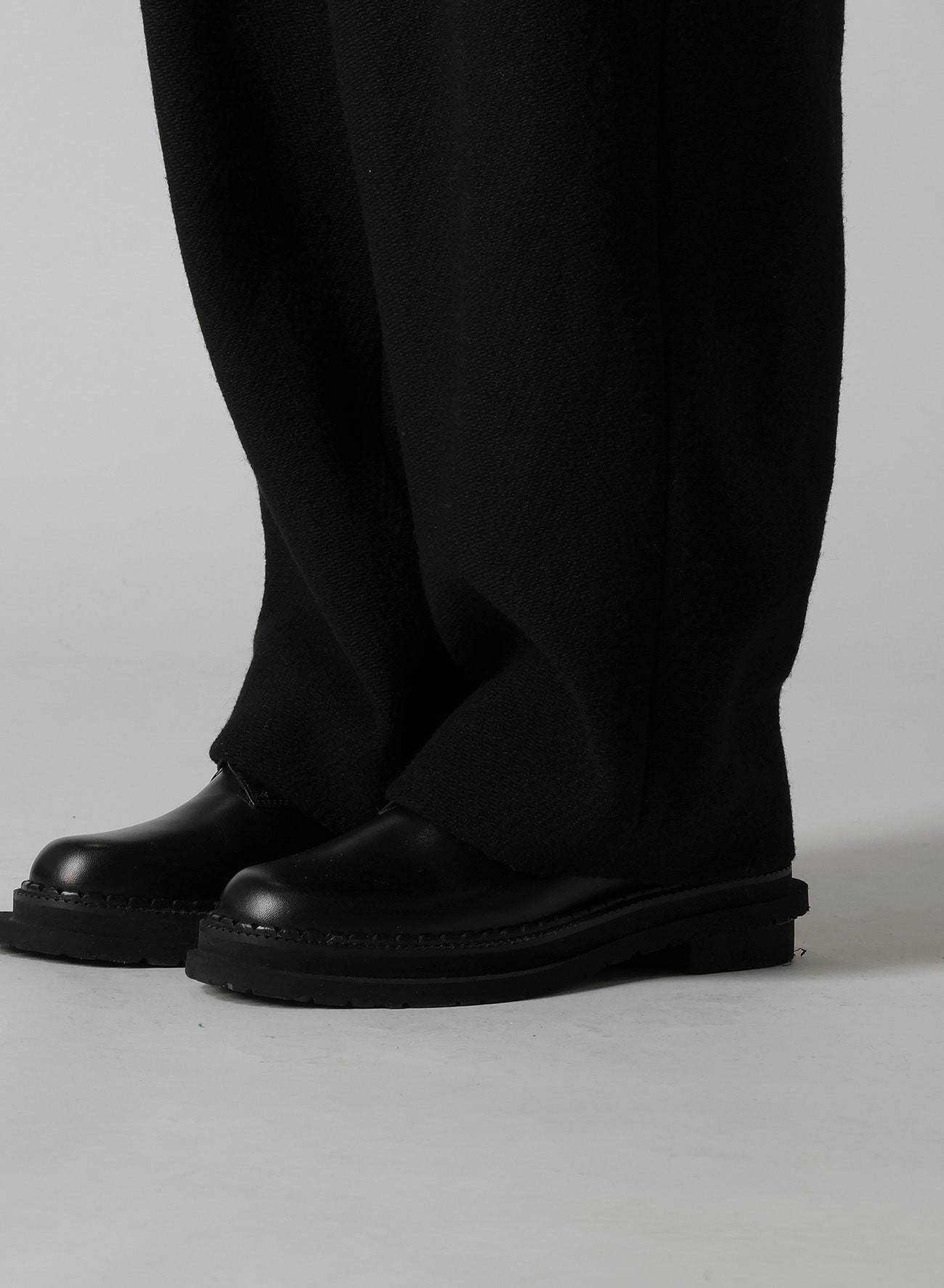 BIG HERRINGBONE DOUBLE TUCK WIDE PANTS