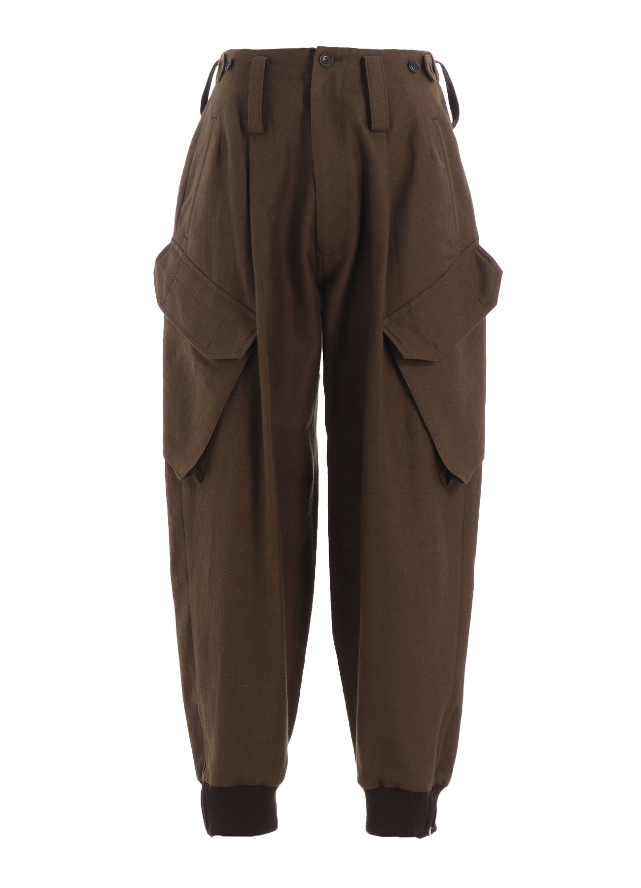 COTTON/FLAX MOLESKIN RIB HEM PANTS