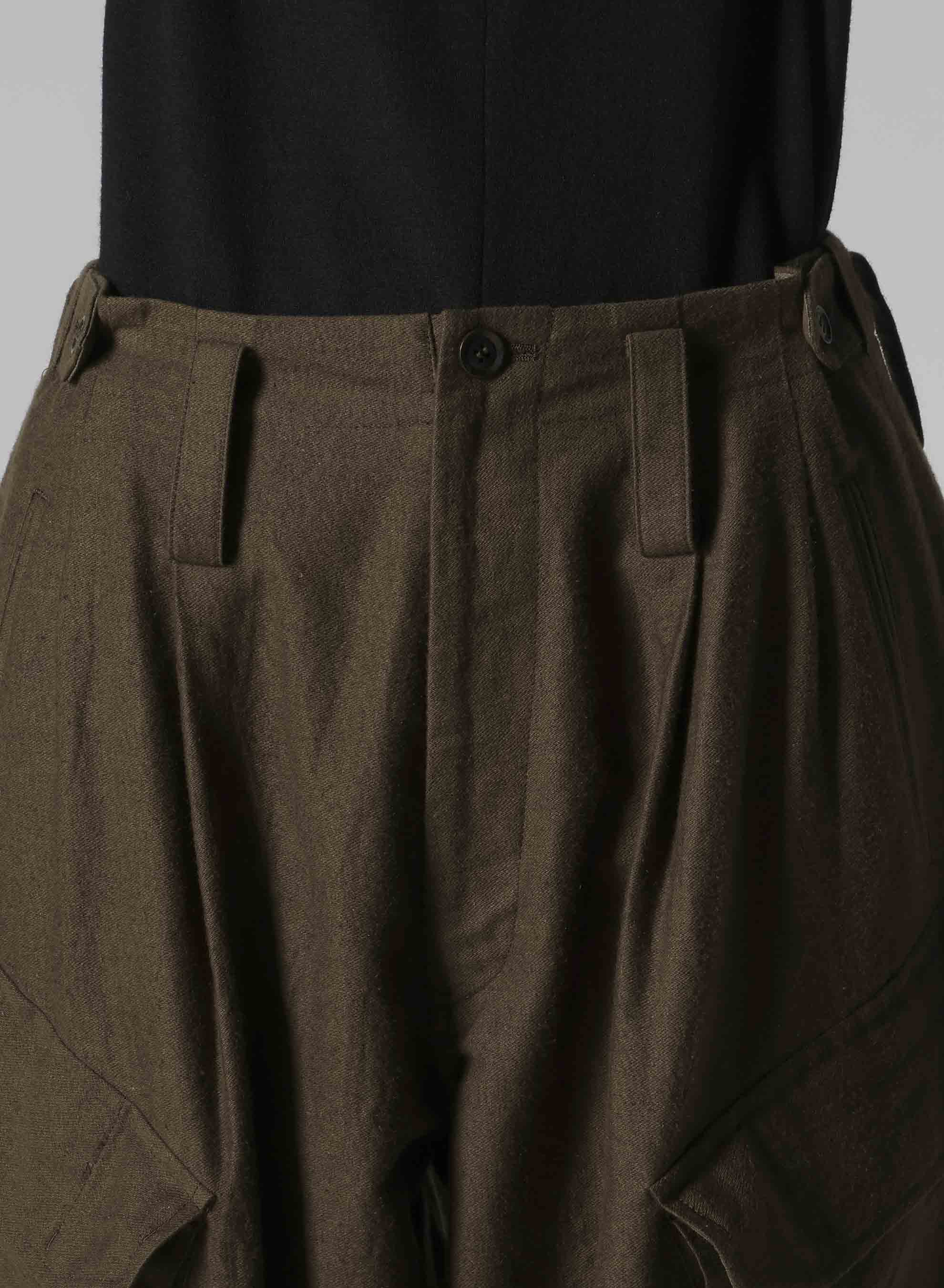 COTTON/FLAX MOLESKIN RIB HEM PANTS
