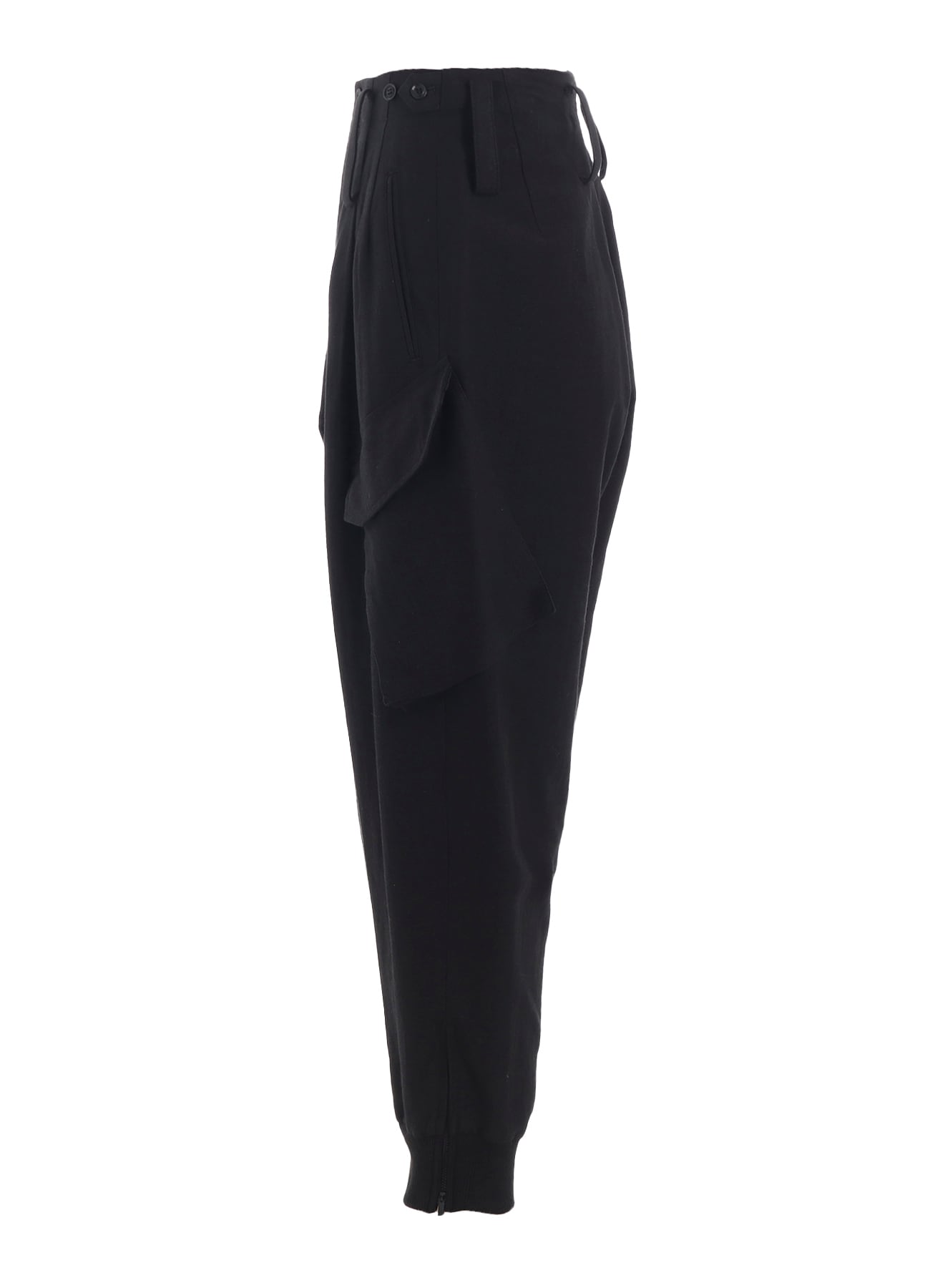 COTTON/FLAX MOLESKIN RIB HEM PANTS