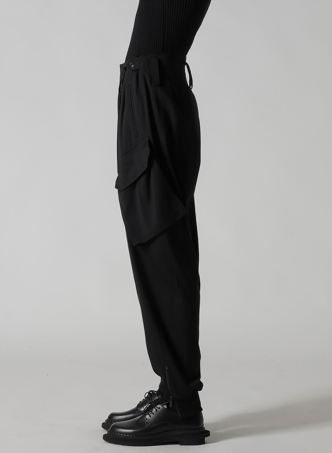 WOOL BREND TWILL RIB HEM PANTS