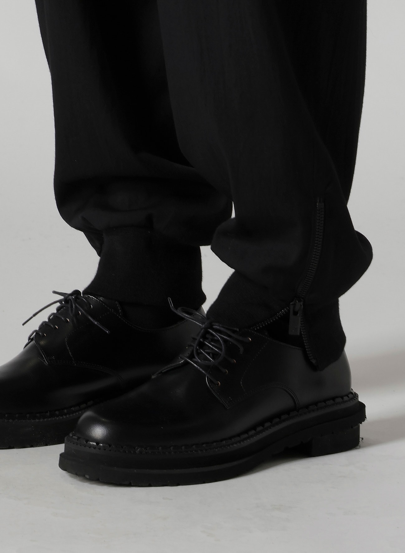WOOL BREND TWILL RIB HEM PANTS