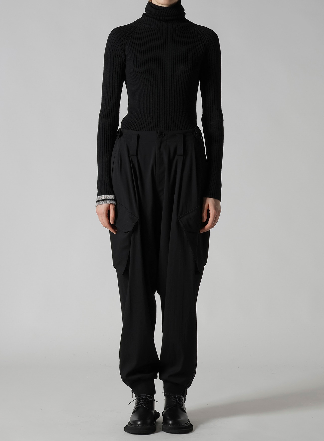 WOOL BREND TWILL RIB HEM PANTS