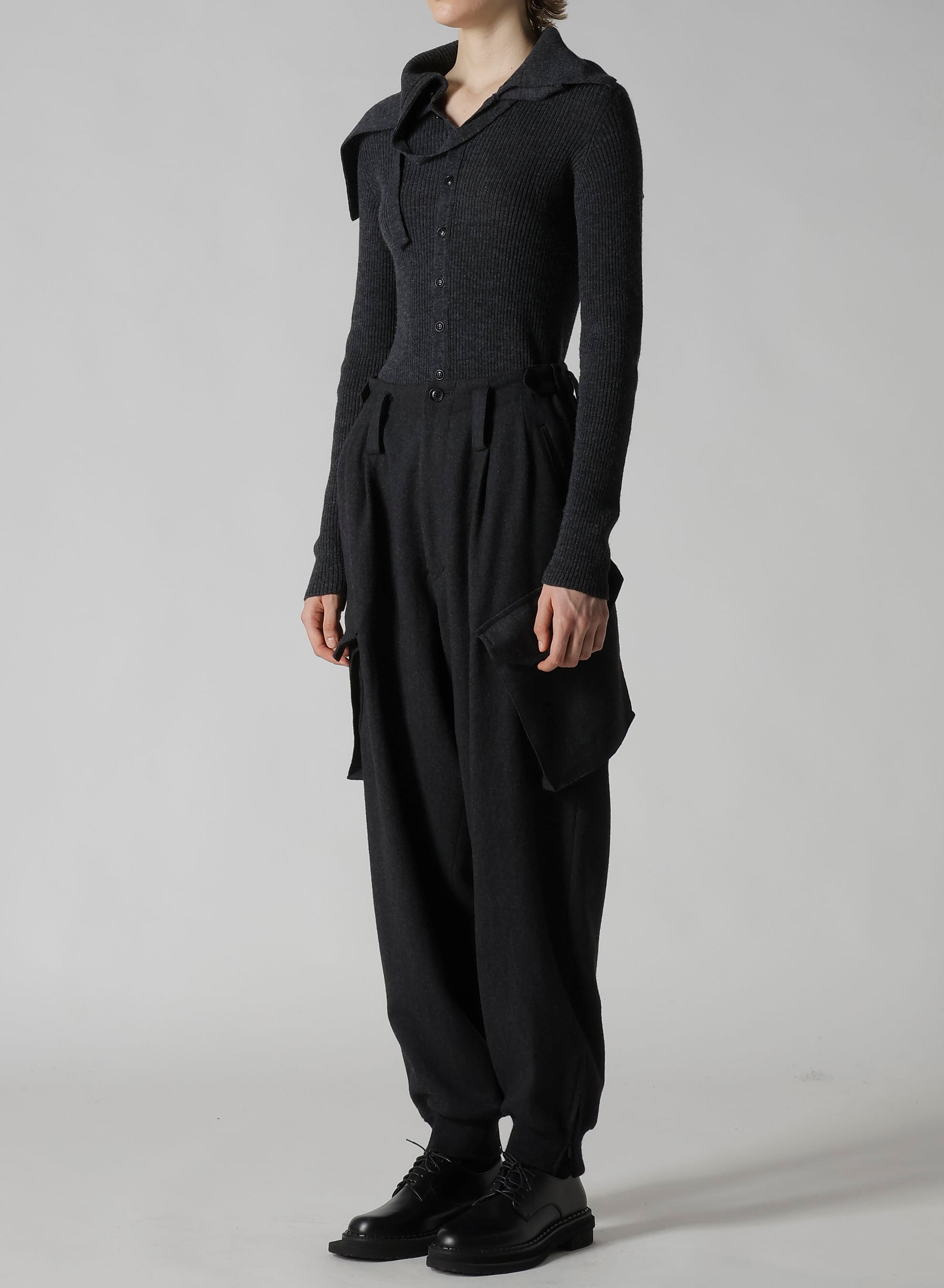 W/NY HERRINGBONE RIB HEM PANTS