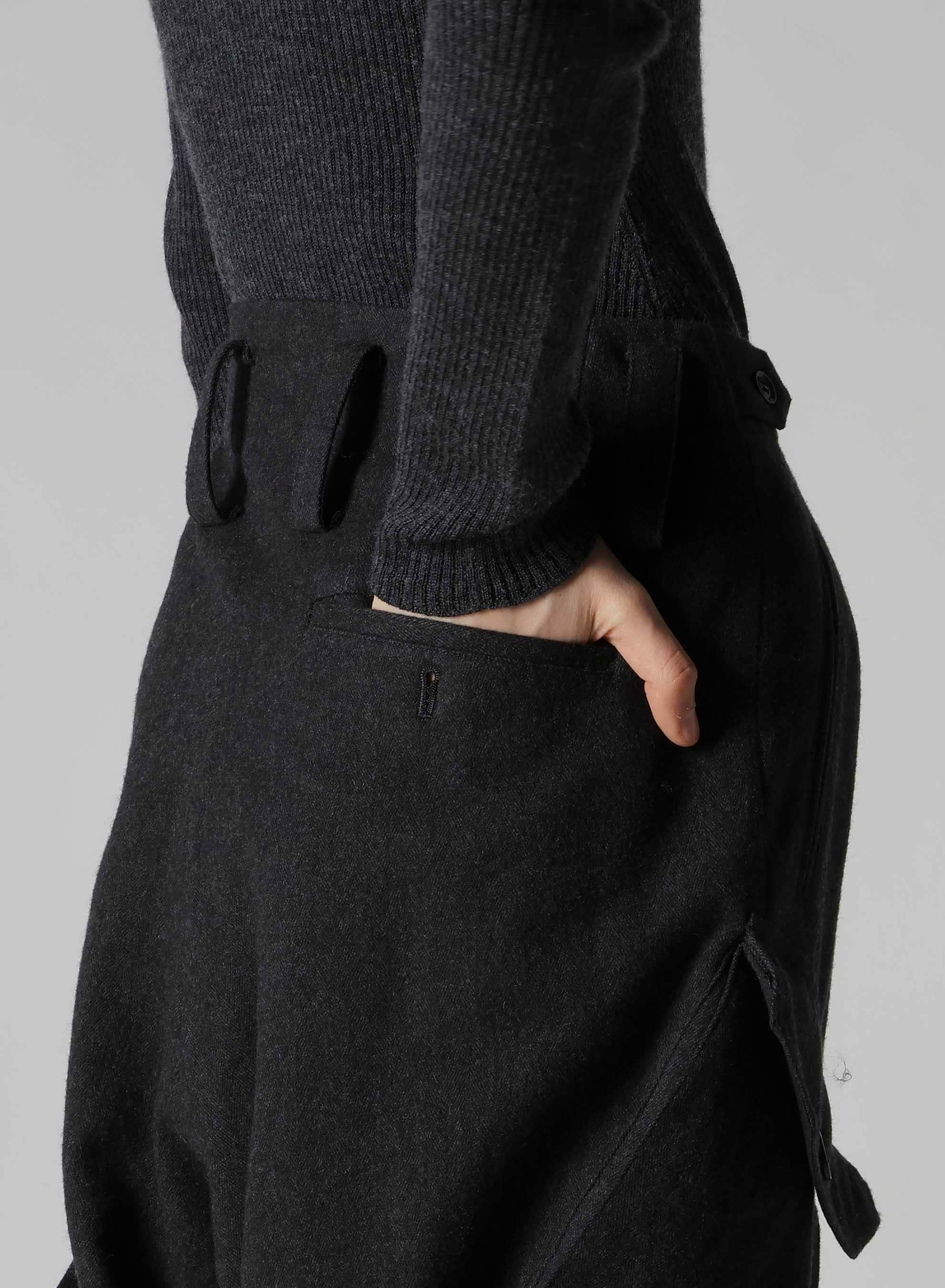 W/NY HERRINGBONE RIB HEM PANTS