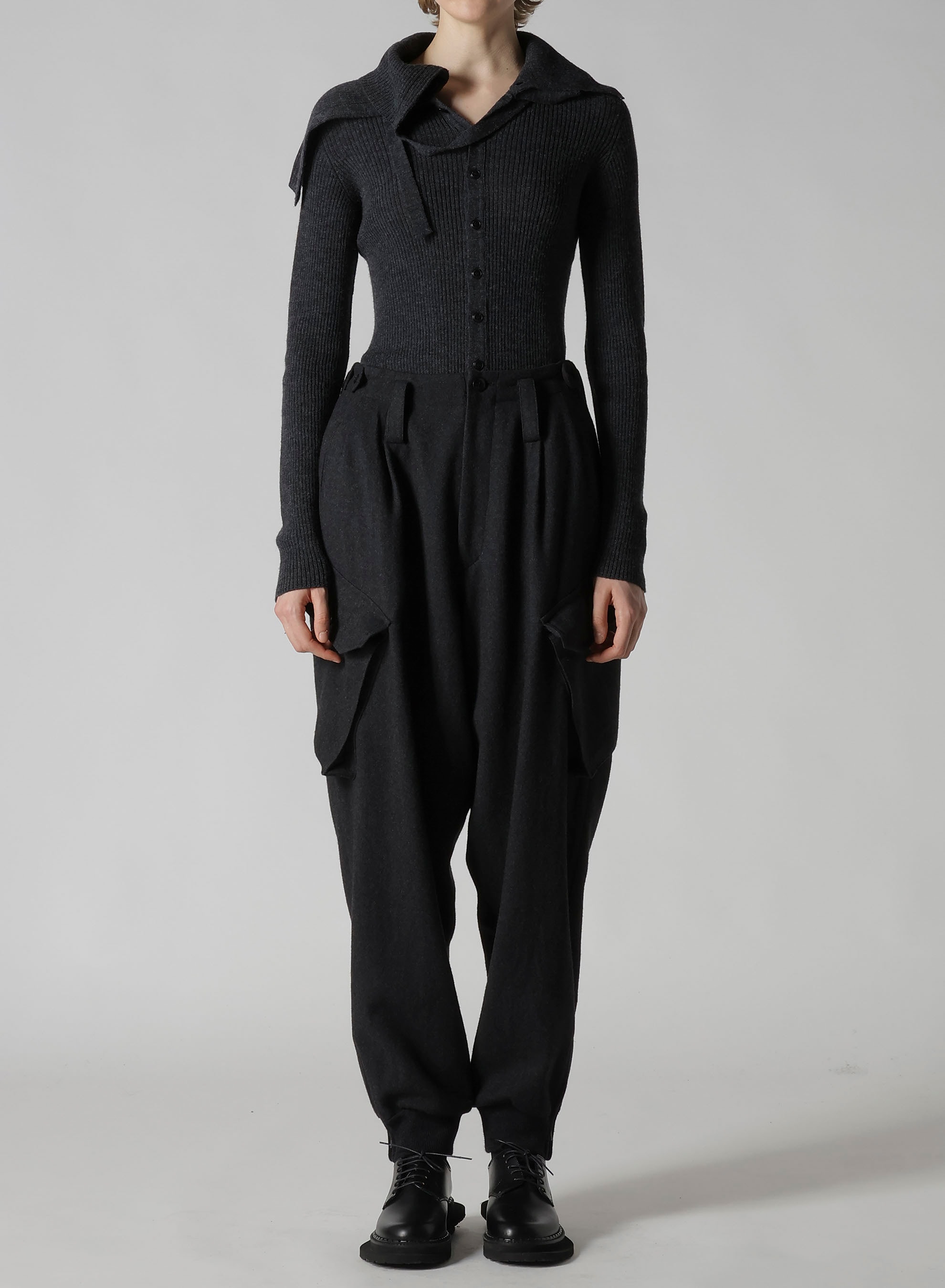 W/NY HERRINGBONE RIB HEM PANTS