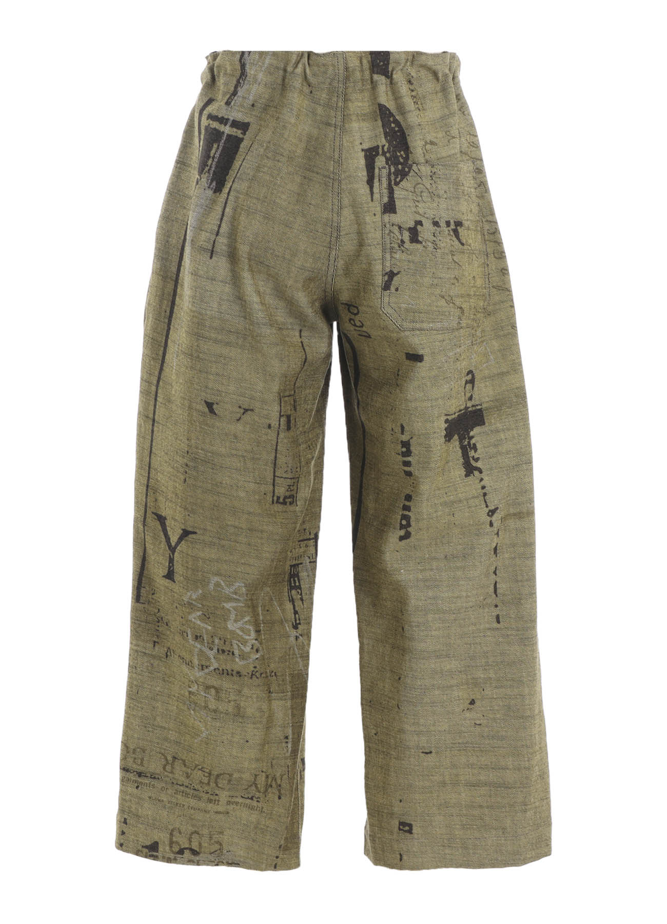 8OZ DENIM COLLAGE PRINT STRAIGHT STRING PANTS