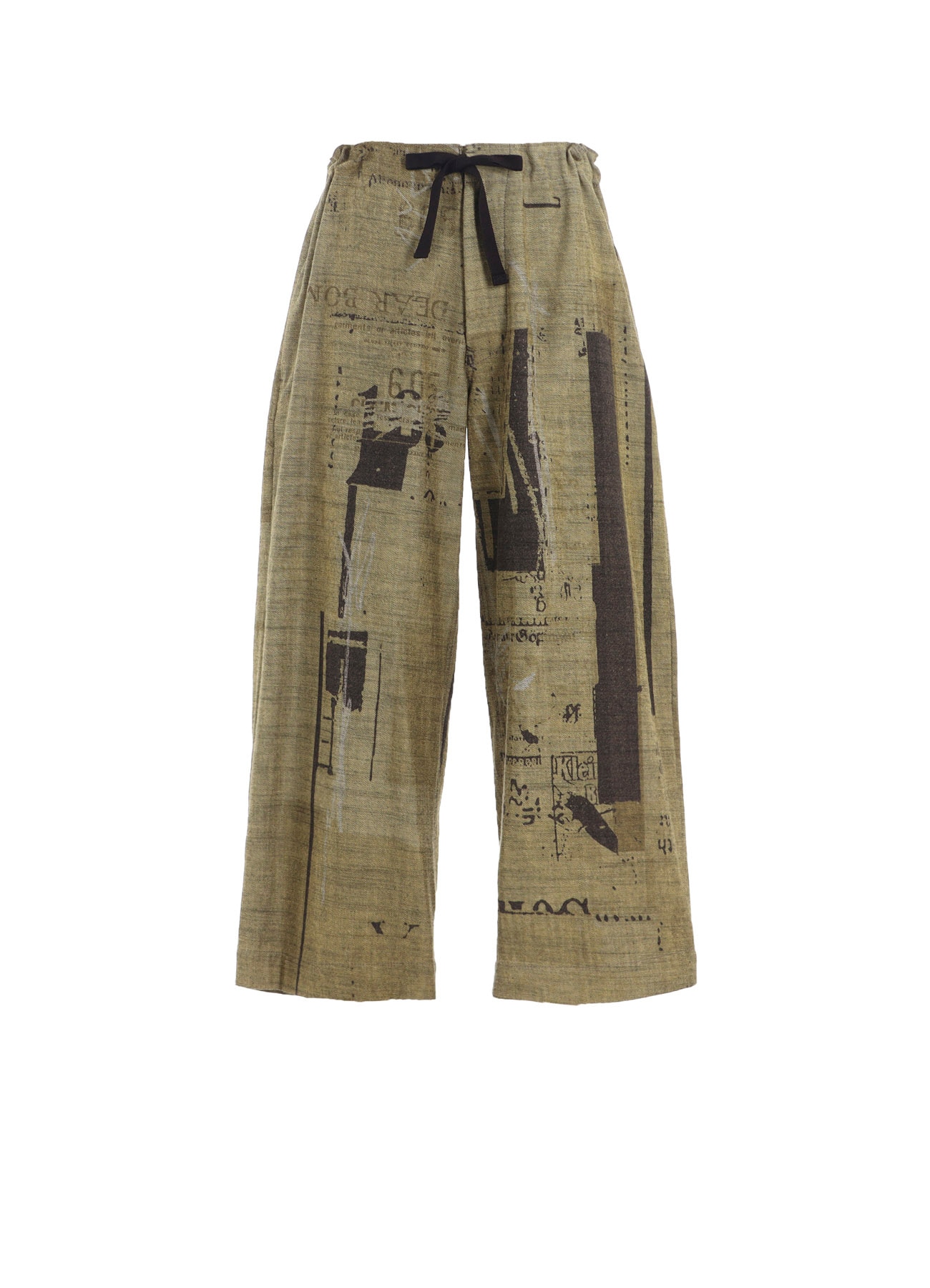 8OZ DENIM COLLAGE PRINT STRAIGHT STRING PANTS
