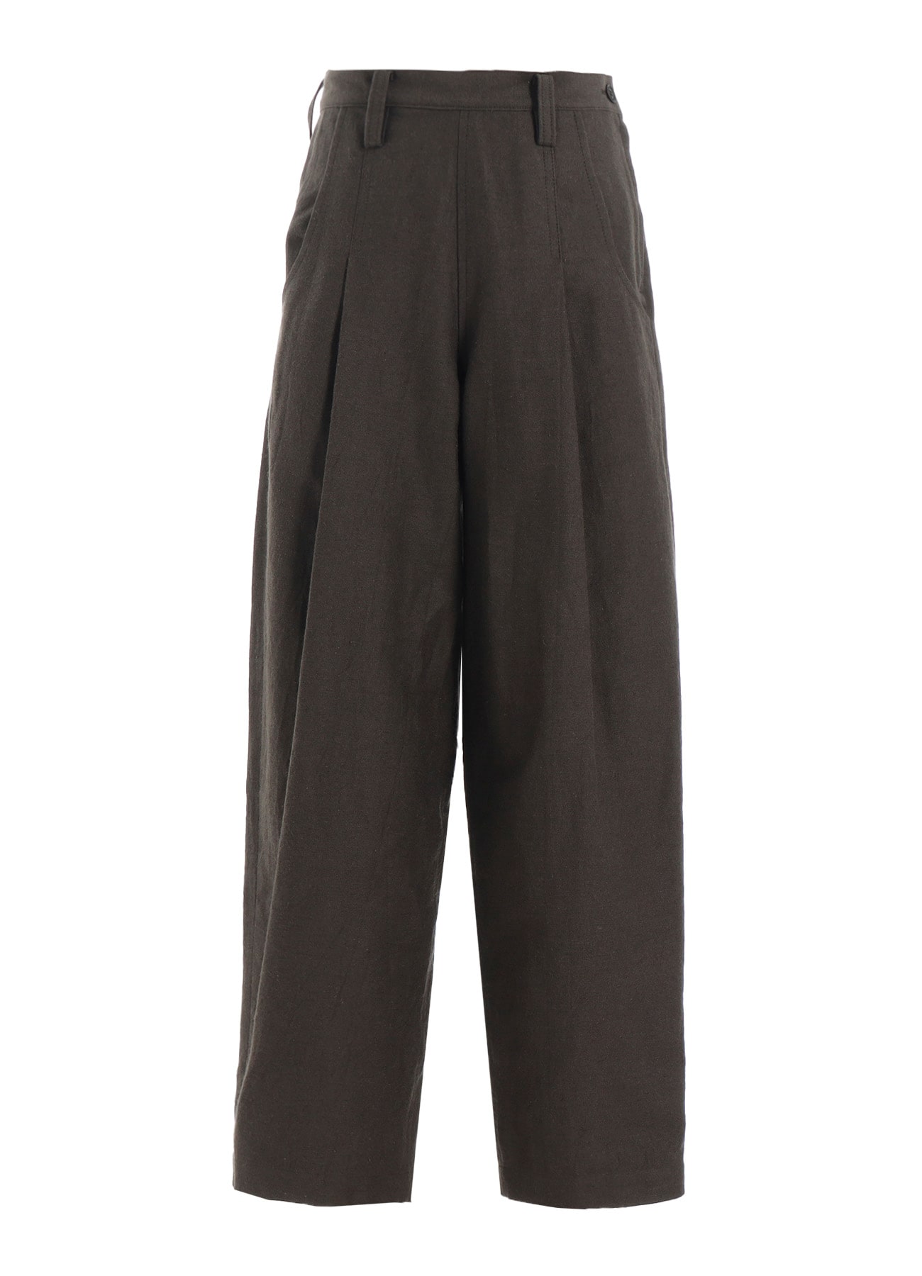 COTTON/FLAX MOLESKIN TUCKED PANTS