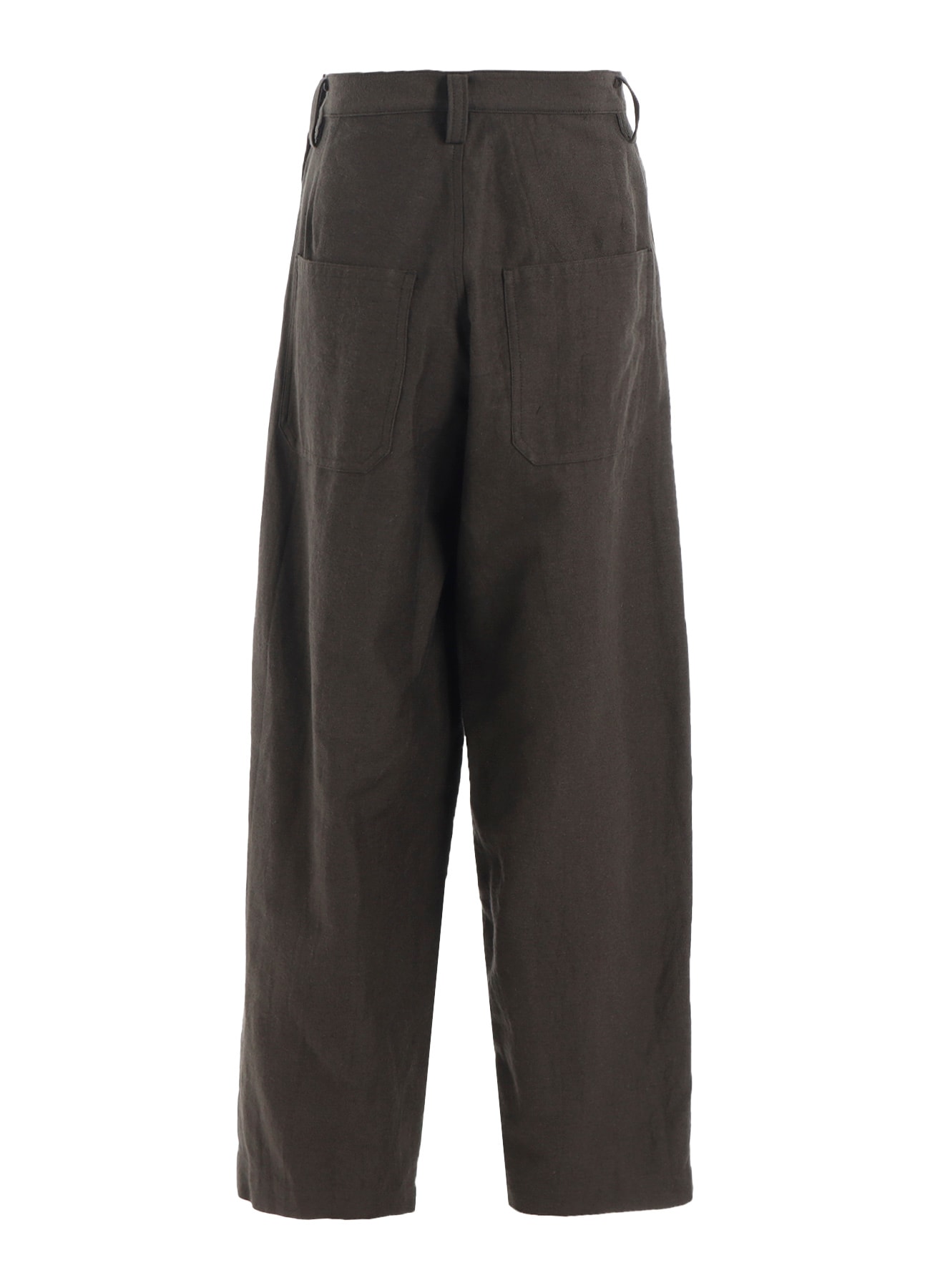 COTTON/FLAX MOLESKIN TUCKED PANTS