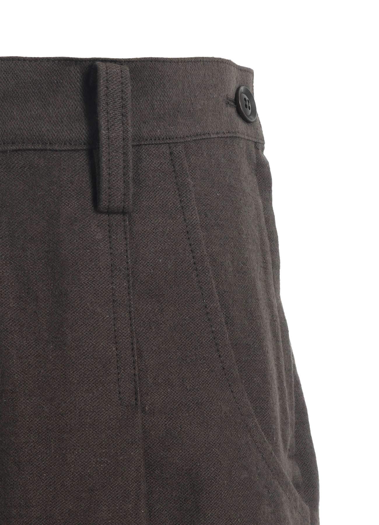 COTTON/FLAX MOLESKIN TUCKED PANTS