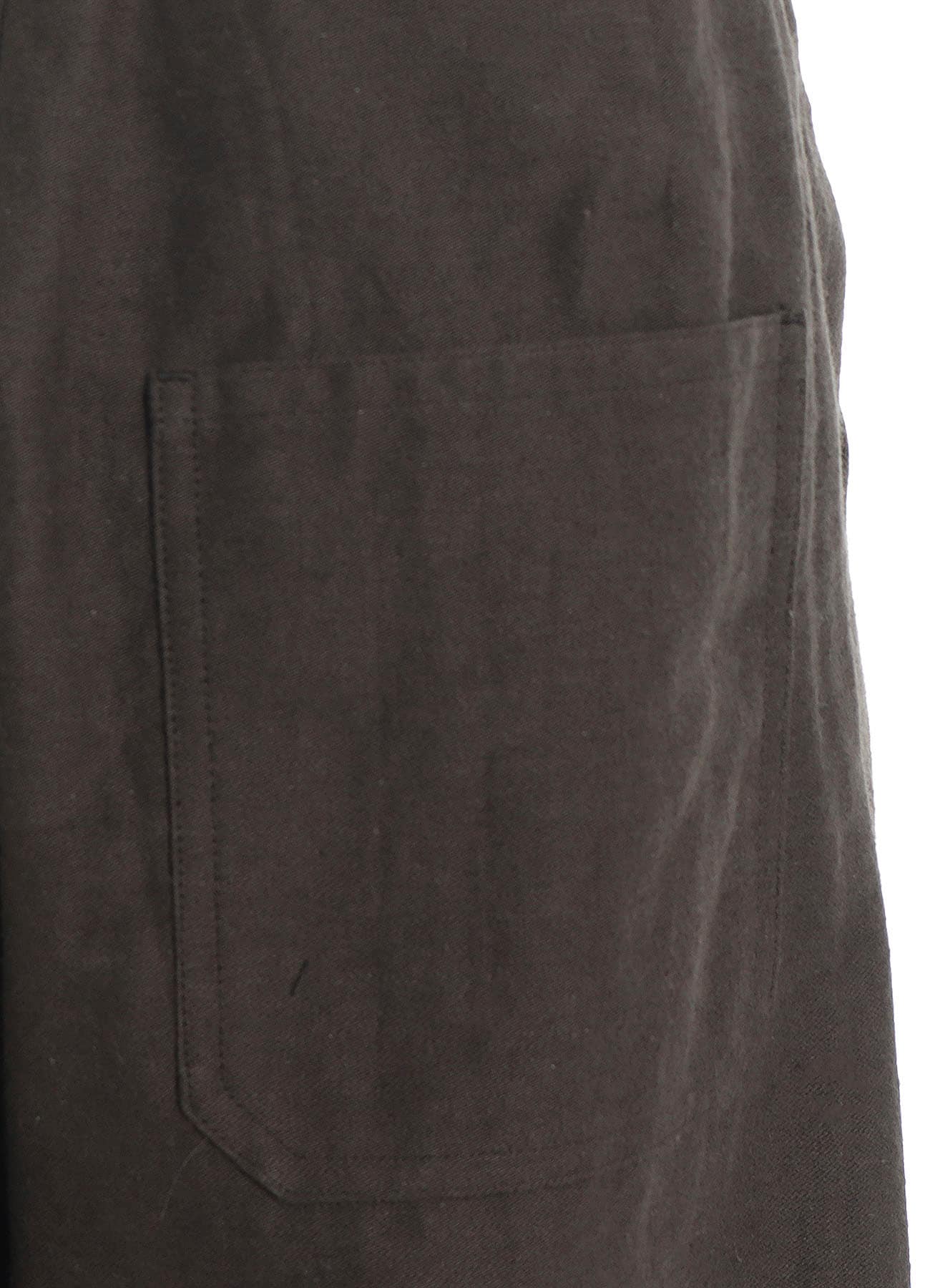 COTTON/FLAX MOLESKIN TUCKED PANTS