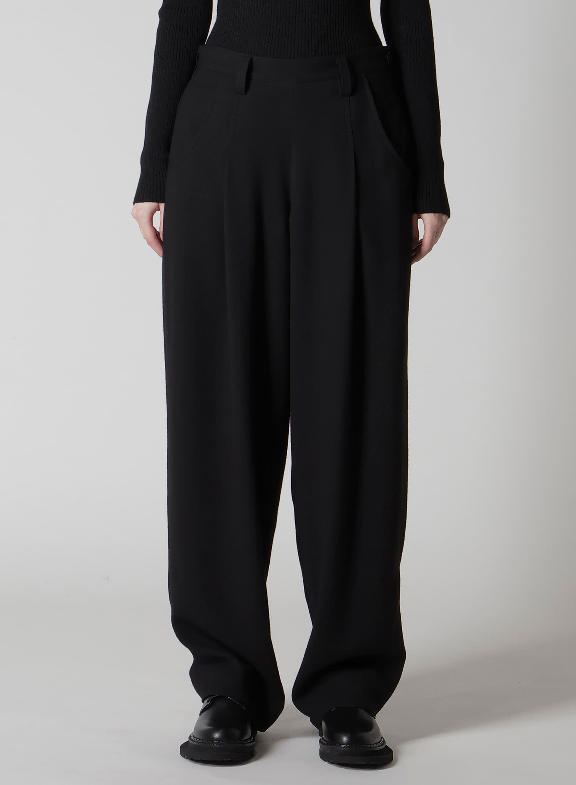 W/RY WASHER PROCESSED GAUZE SINGLE TUCK PANTS