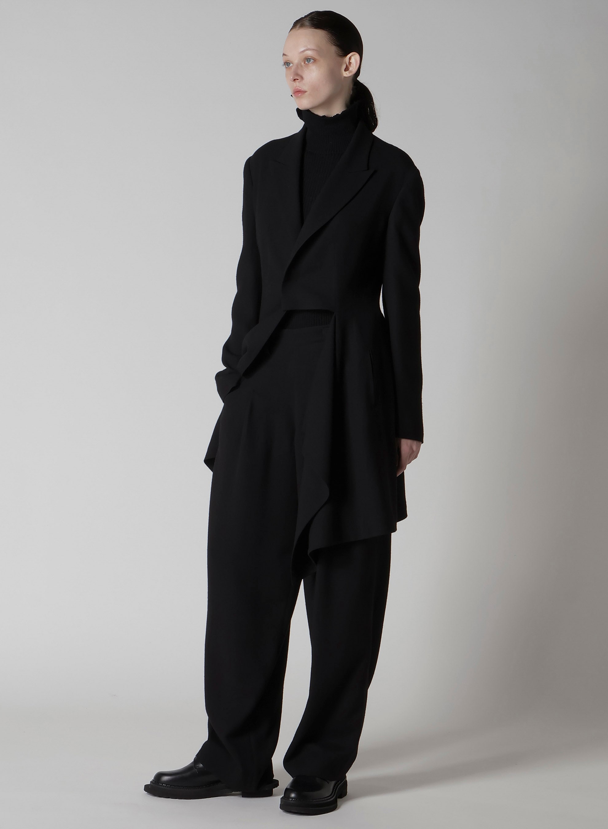 W/RY WASHER PROCESSED GAUZE SINGLE TUCK PANTS