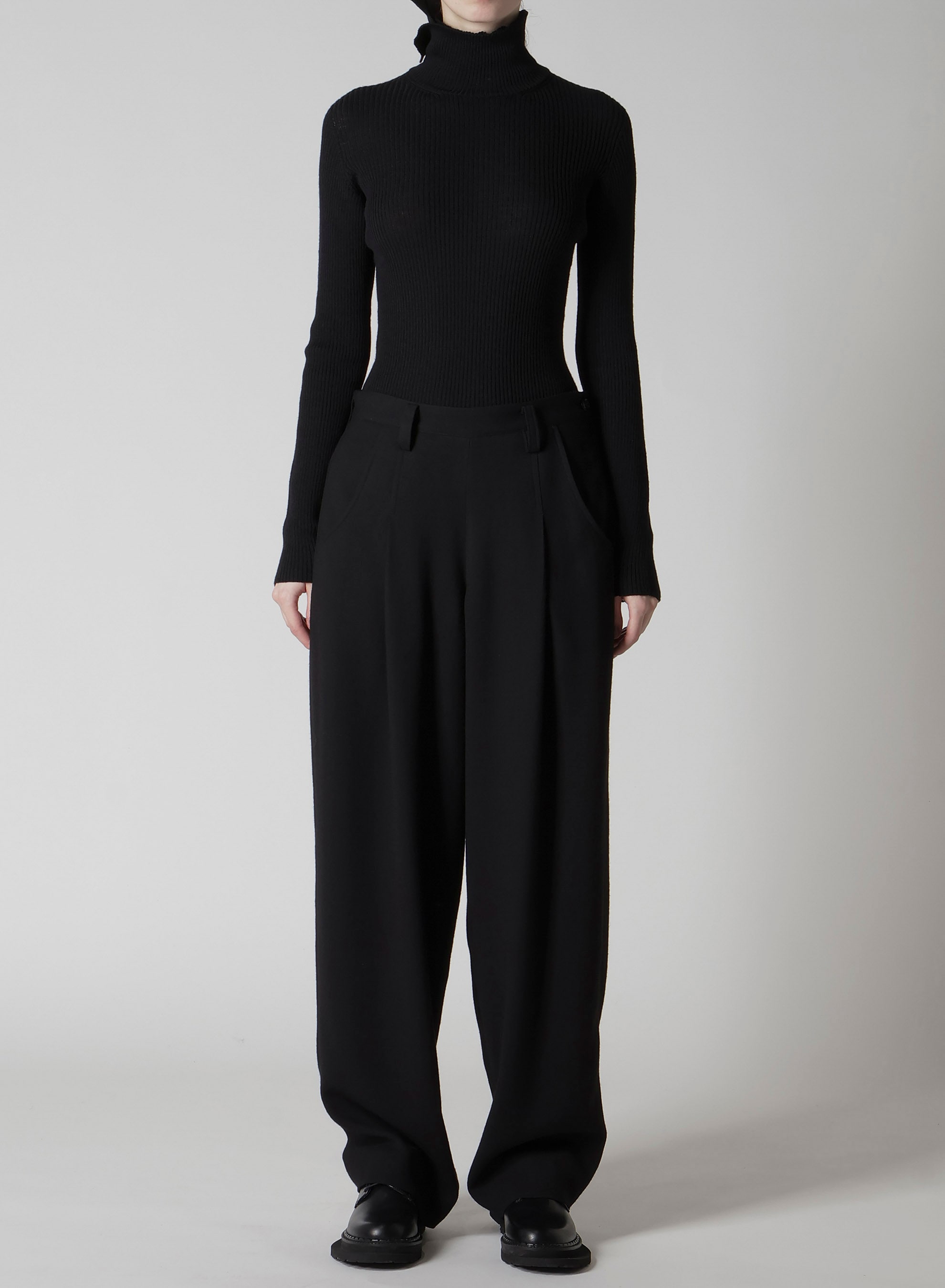 W/RY WASHER PROCESSED GAUZE SINGLE TUCK PANTS