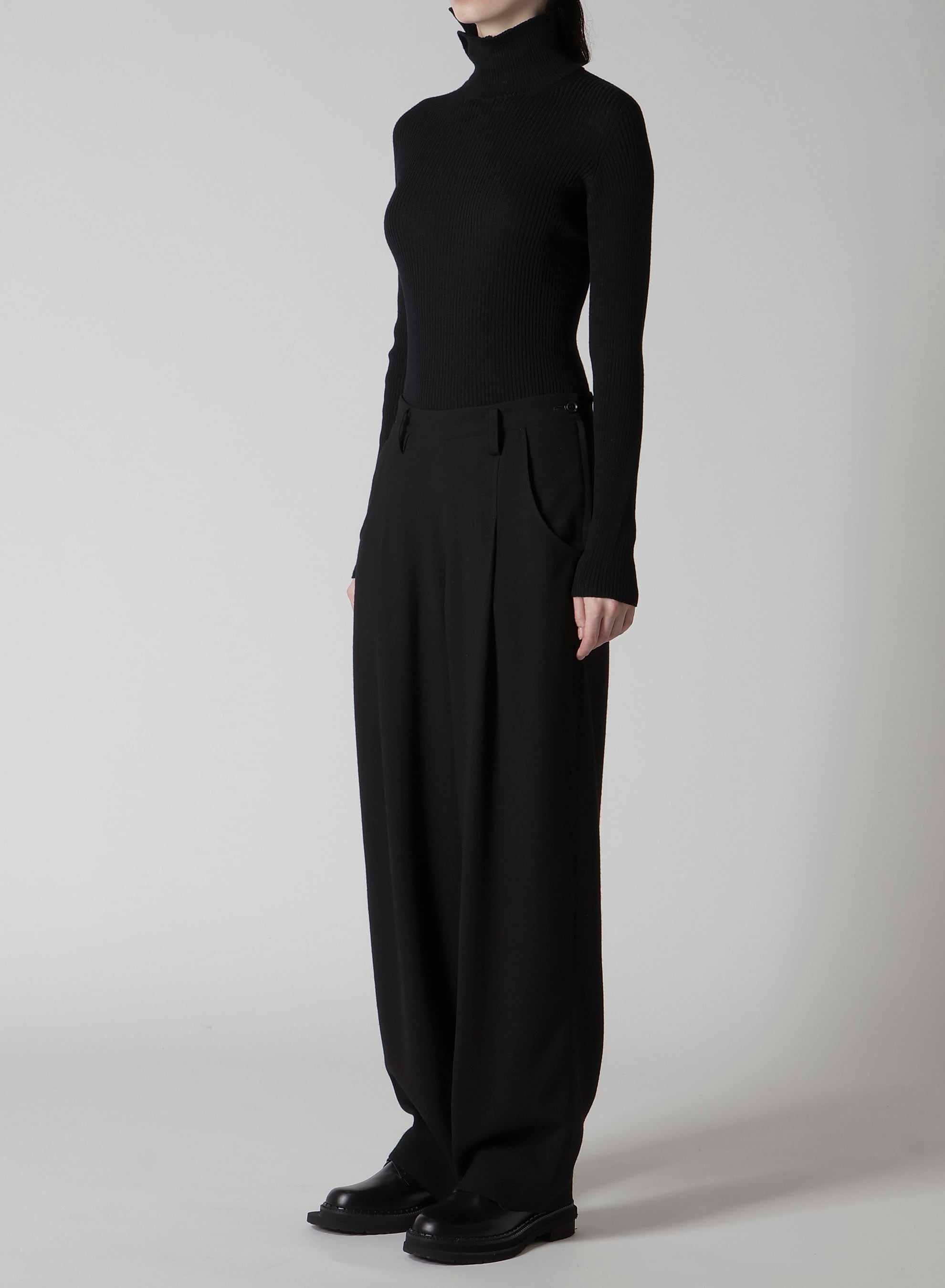 W/RY WASHER PROCESSED GAUZE SINGLE TUCK PANTS