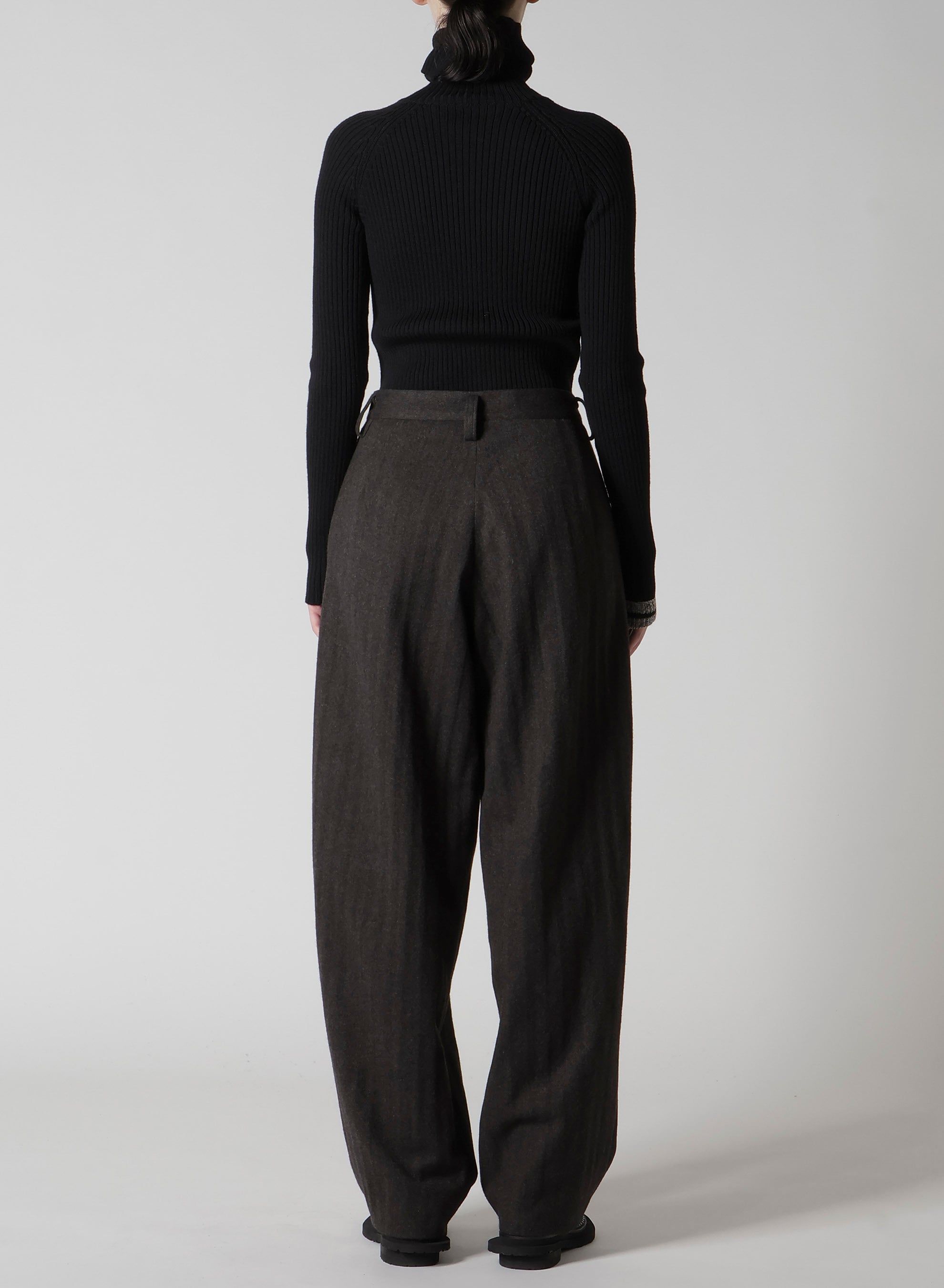 W/NY HERRINGBONE SINGLE TUCK PANTS