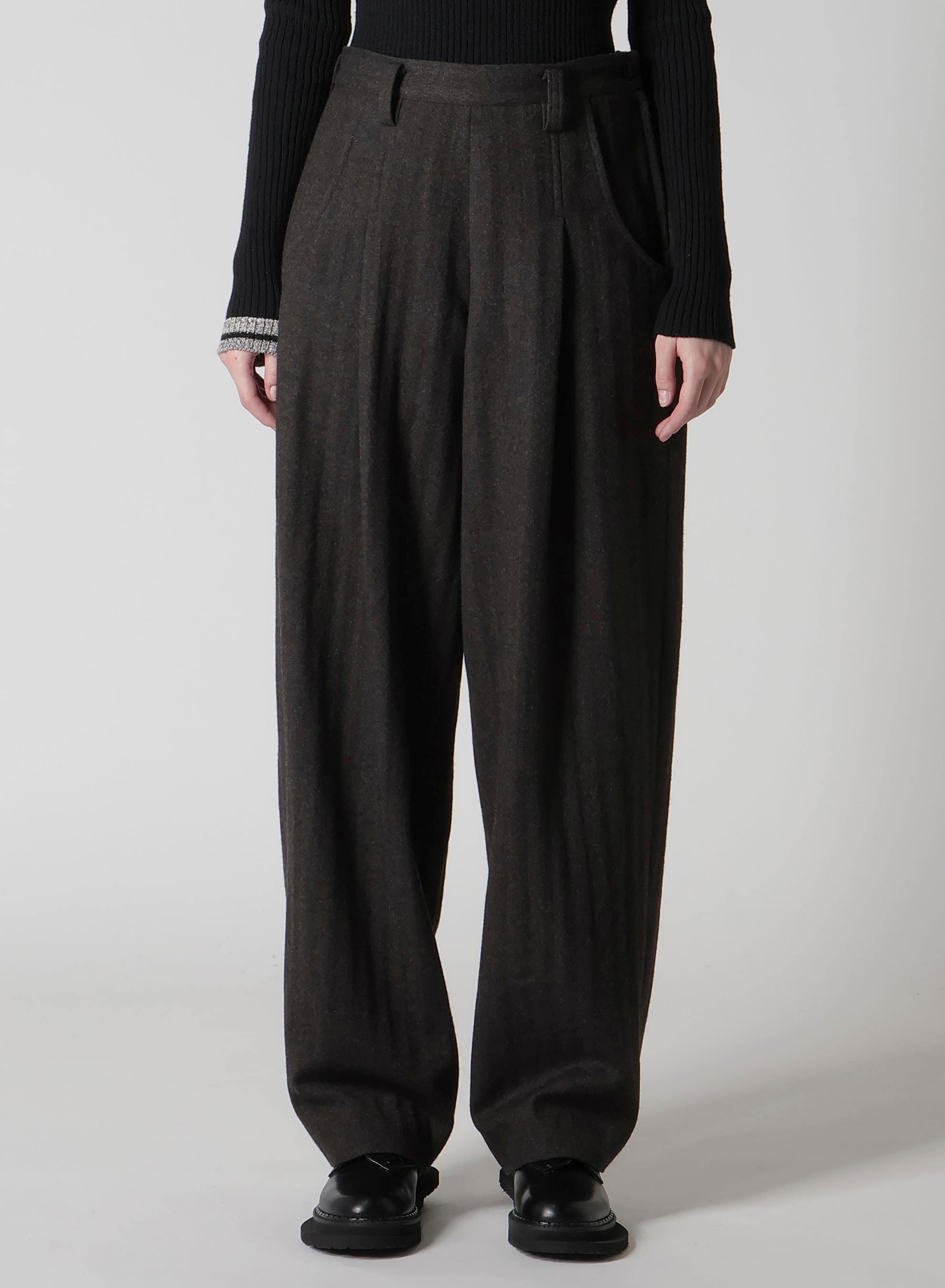 W/NY HERRINGBONE SINGLE TUCK PANTS