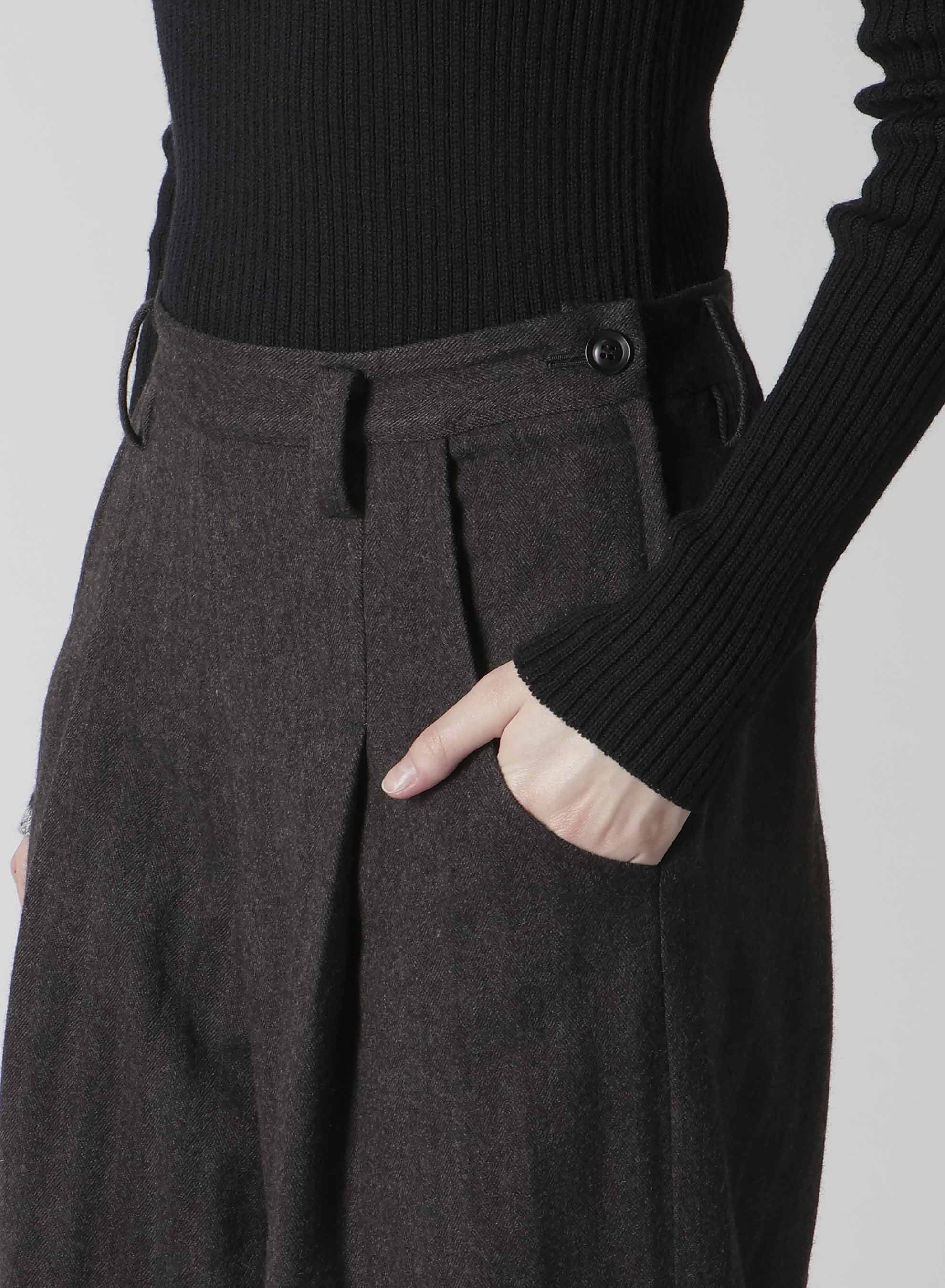W/NY HERRINGBONE SINGLE TUCK PANTS