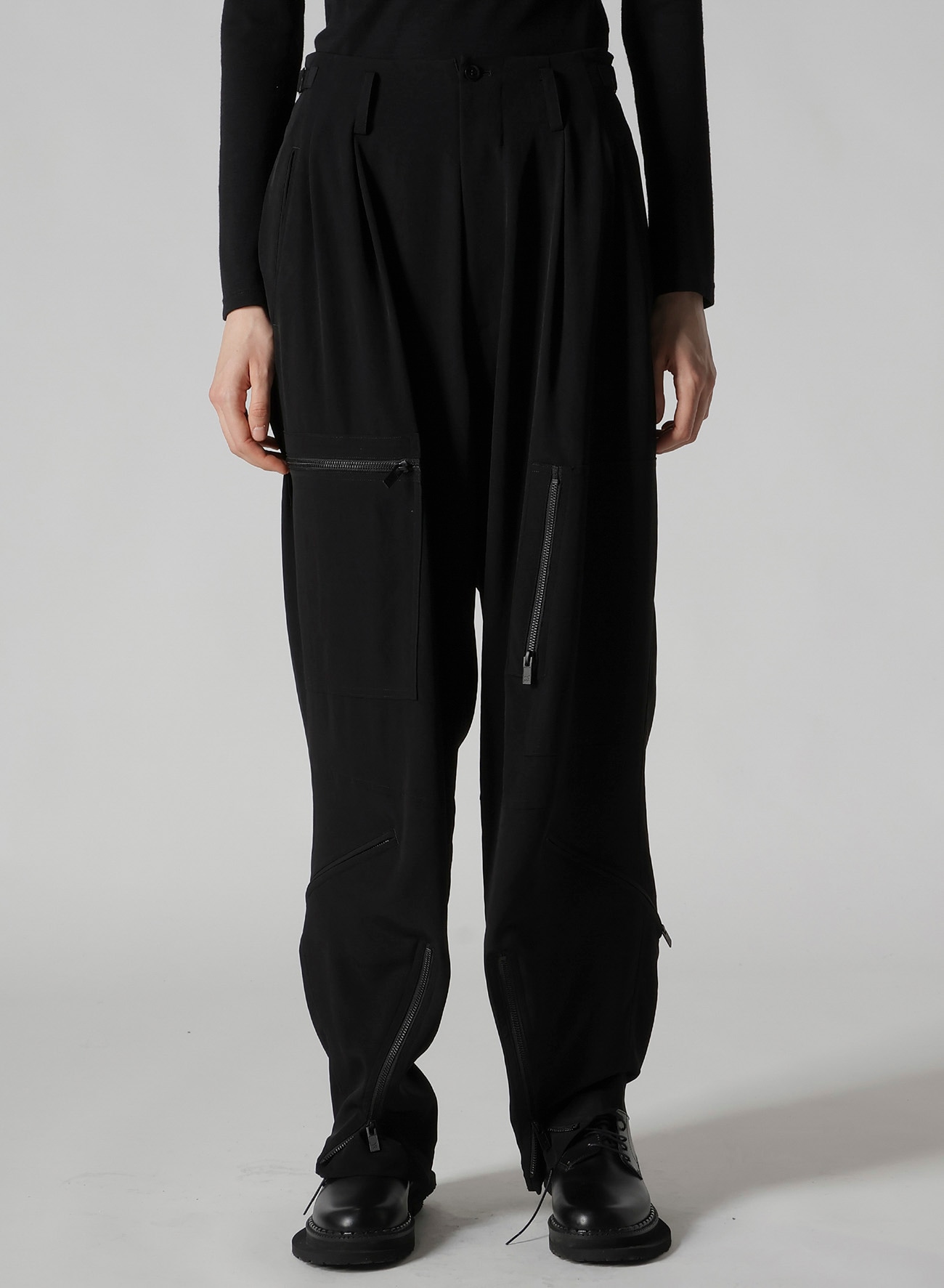 TA/PE CREPE DE CHINE ZIP POCKET PANTS