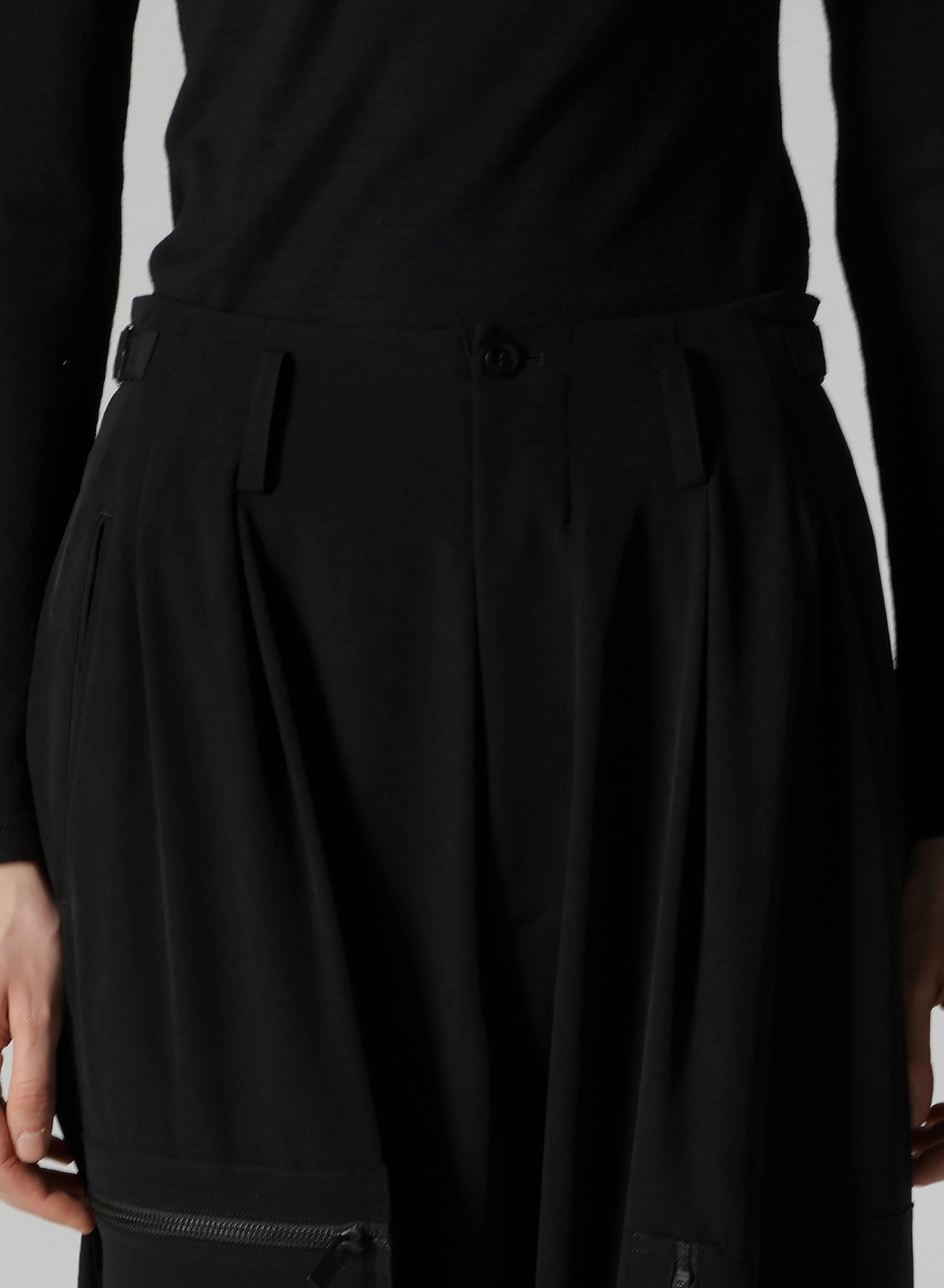 TA/PE CREPE DE CHINE ZIP POCKET PANTS