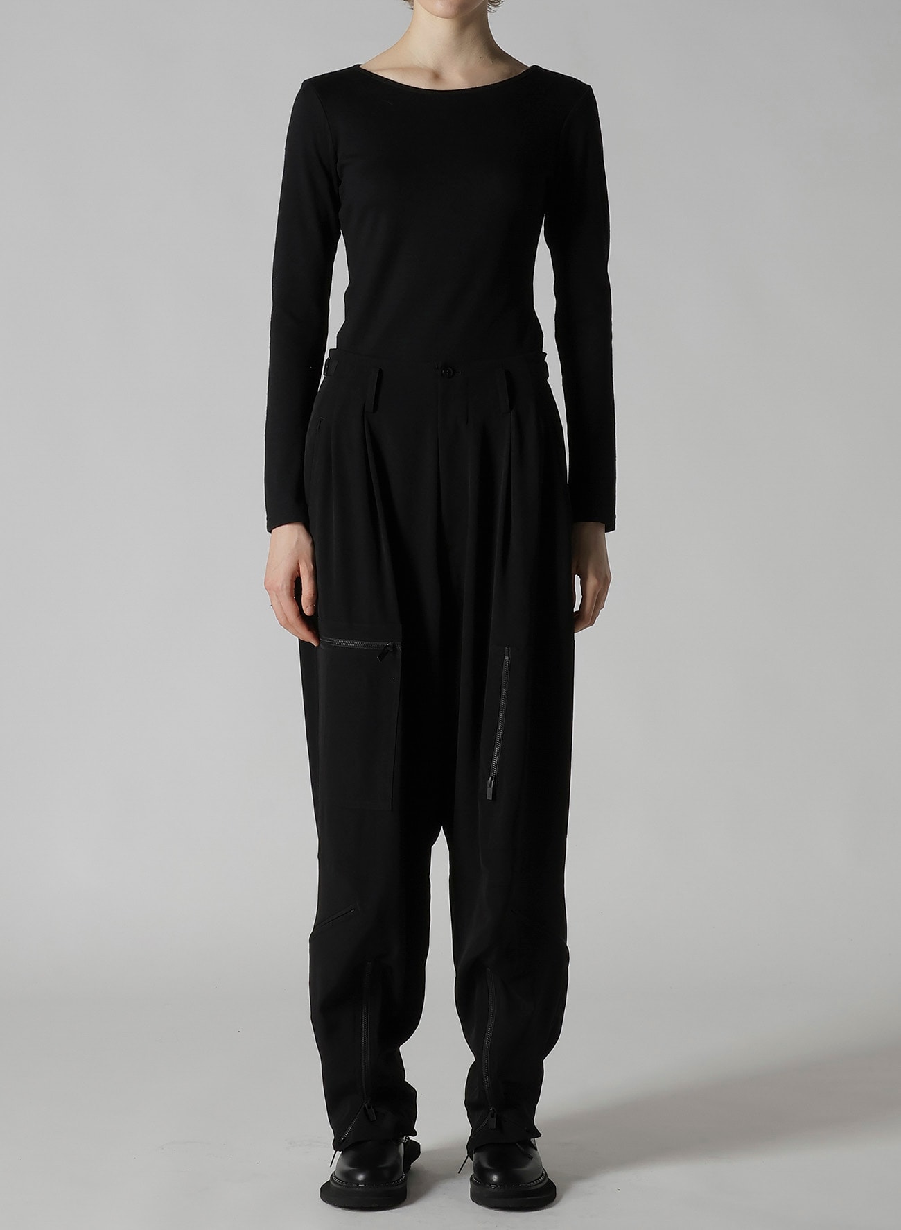 TA/PE CREPE DE CHINE ZIP POCKET PANTS