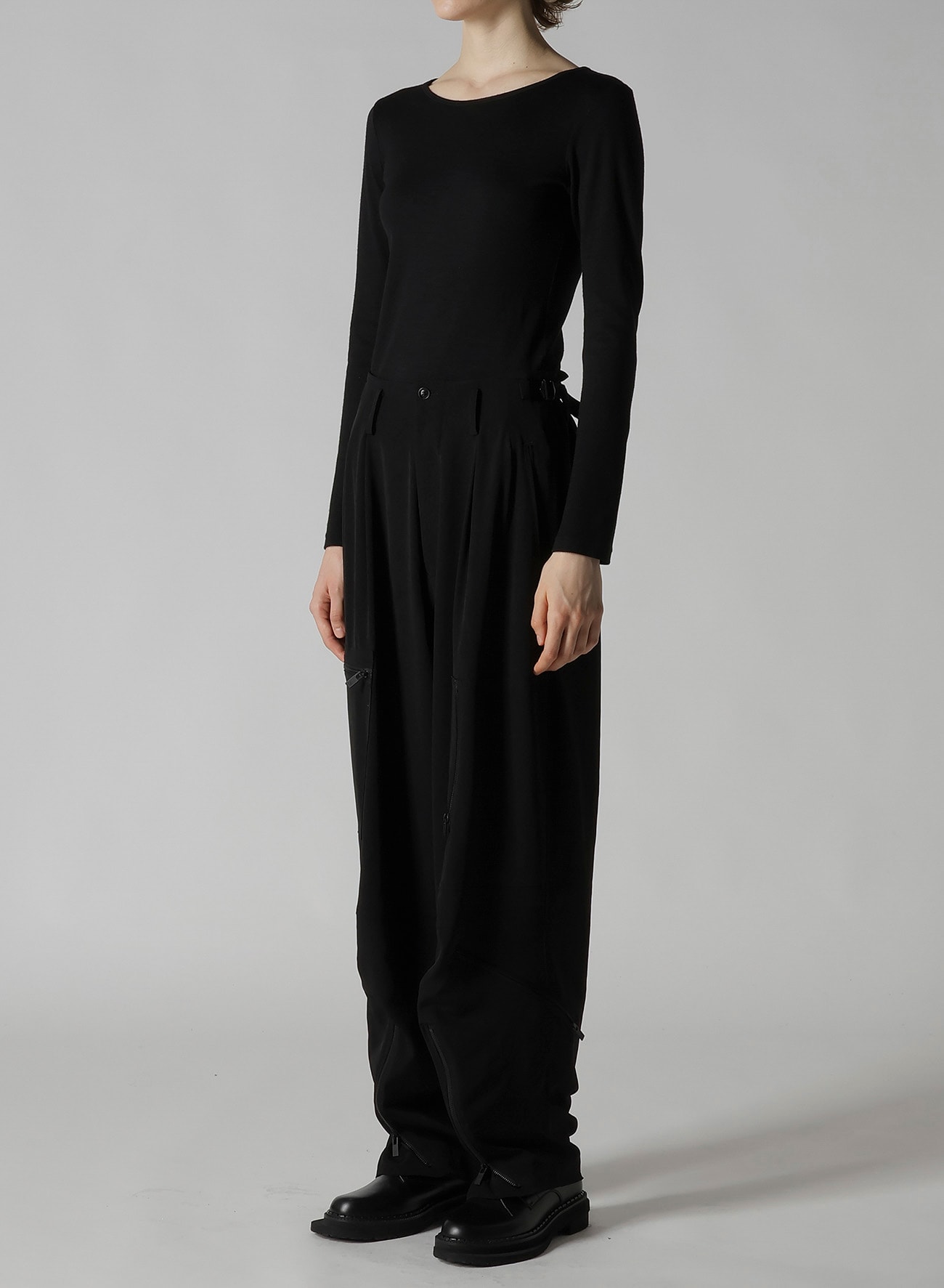 TA/PE CREPE DE CHINE ZIP POCKET PANTS