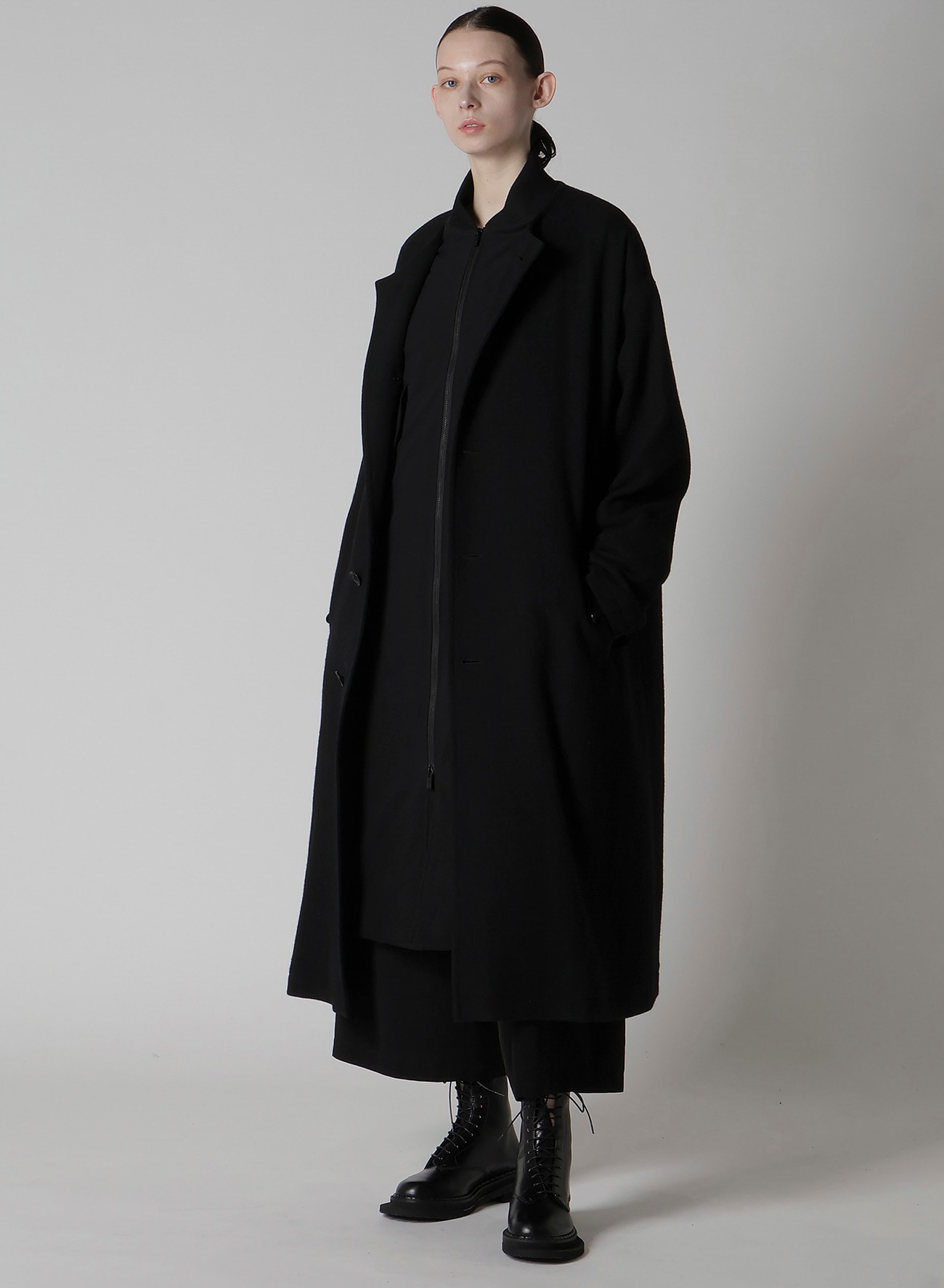 TA/PE CREPE DE CHINE FRONT TUCK WIDE PANTS