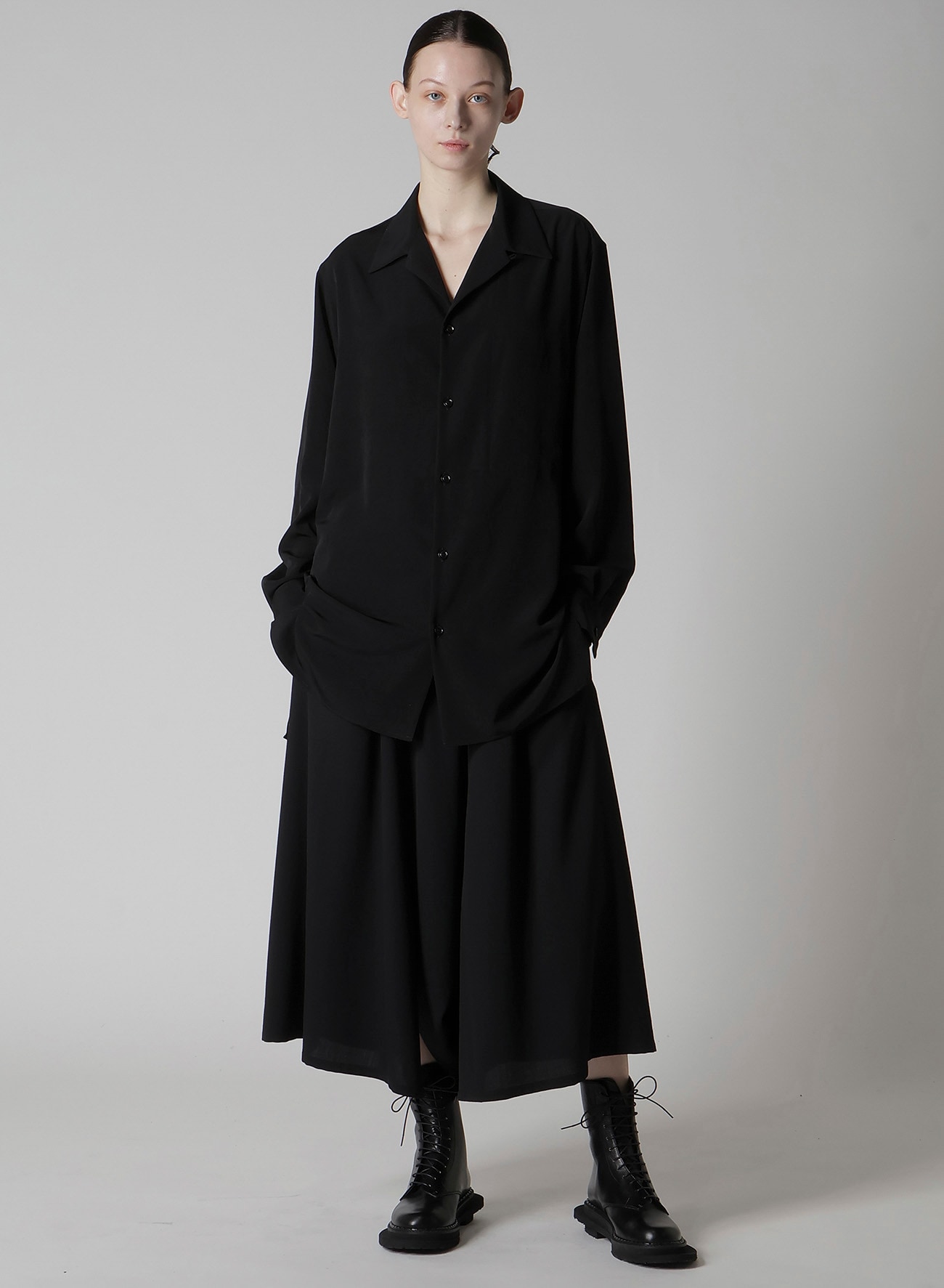 WOOL SERGE GATHER PANTS