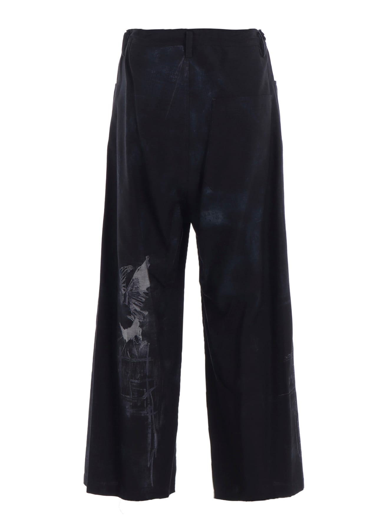 BIRD PRINT DENIM LONG STRAIGHT PANTS