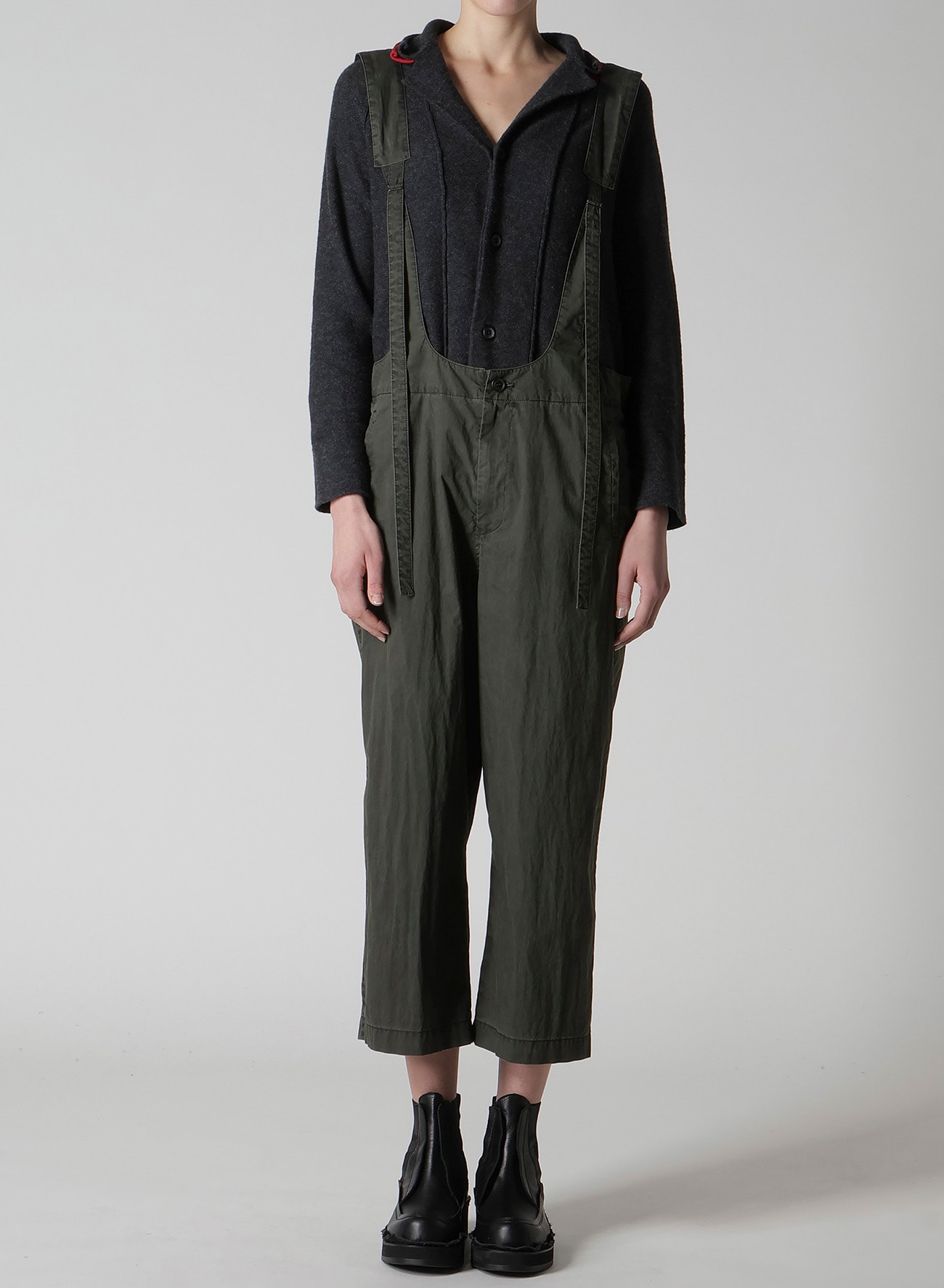 C/N PIGMENT COATED ADJUSTABLE WAIST OVERALLS(XS Khaki): Y's