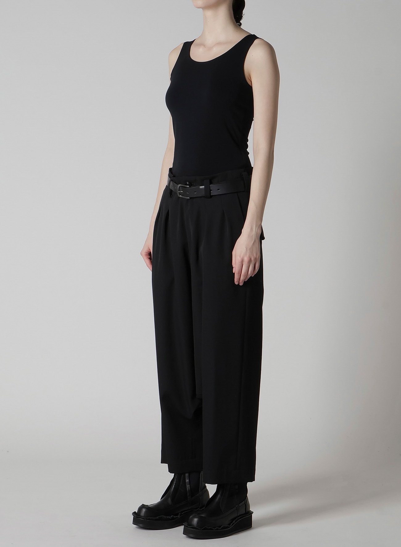 WOOL GABARDINE 2TUCK SAROUEL PANTS