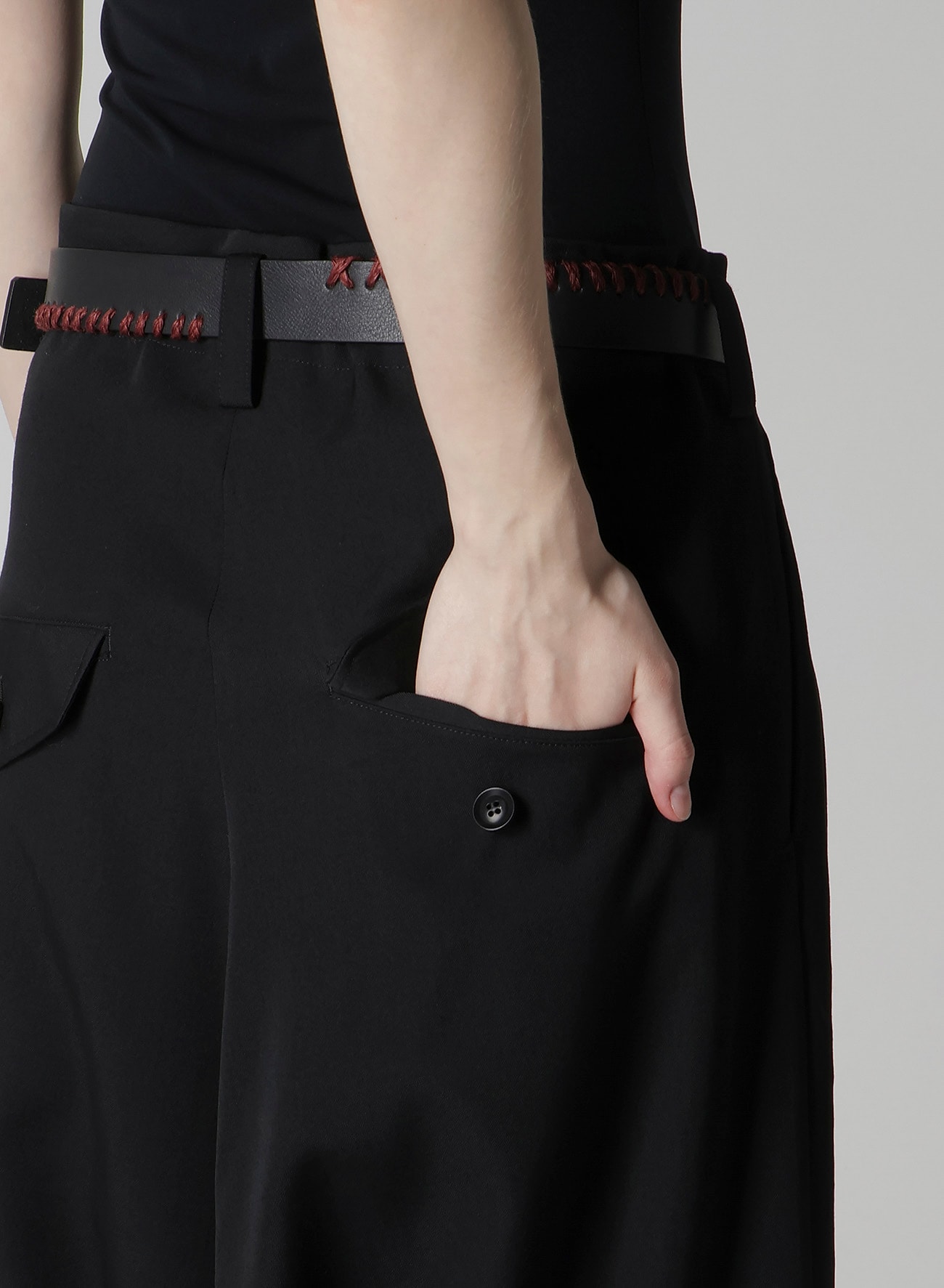 WOOL GABARDINE 2TUCK SAROUEL PANTS