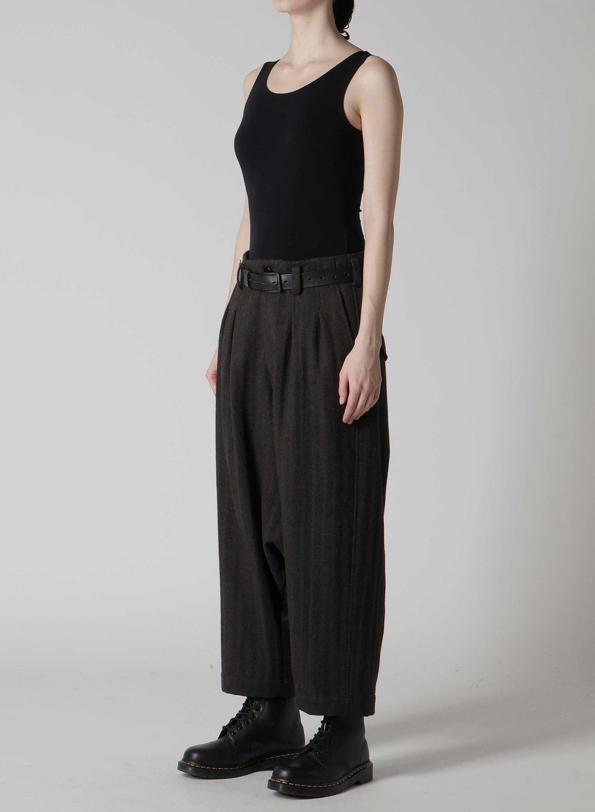 W/NY HERRINGBONE 2-TUCK SAROUEL PANTS
